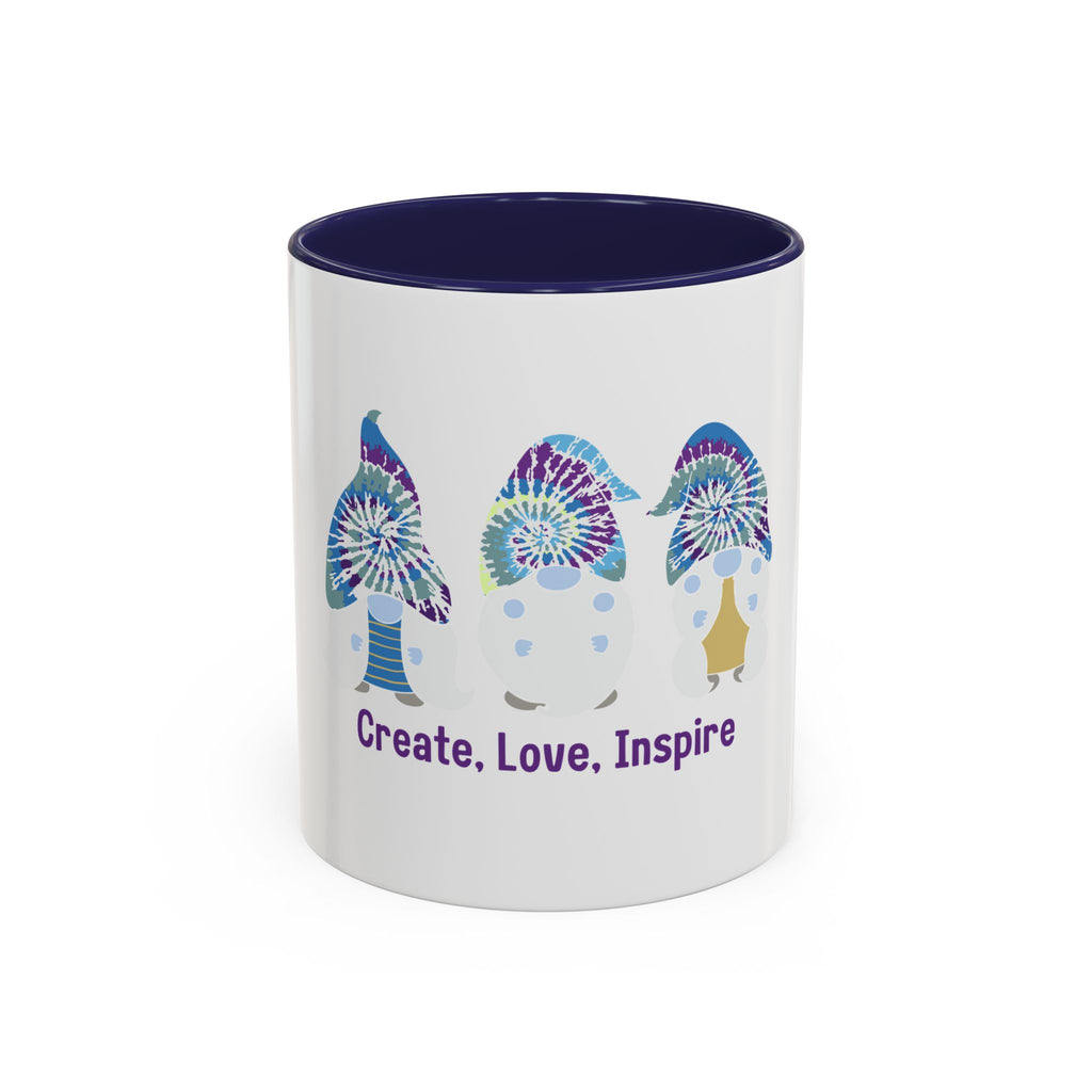 Coffee Mug - "Create, Love, Inspire" Tie-Dye Mushroom Art Accent Mug (11/15oz)