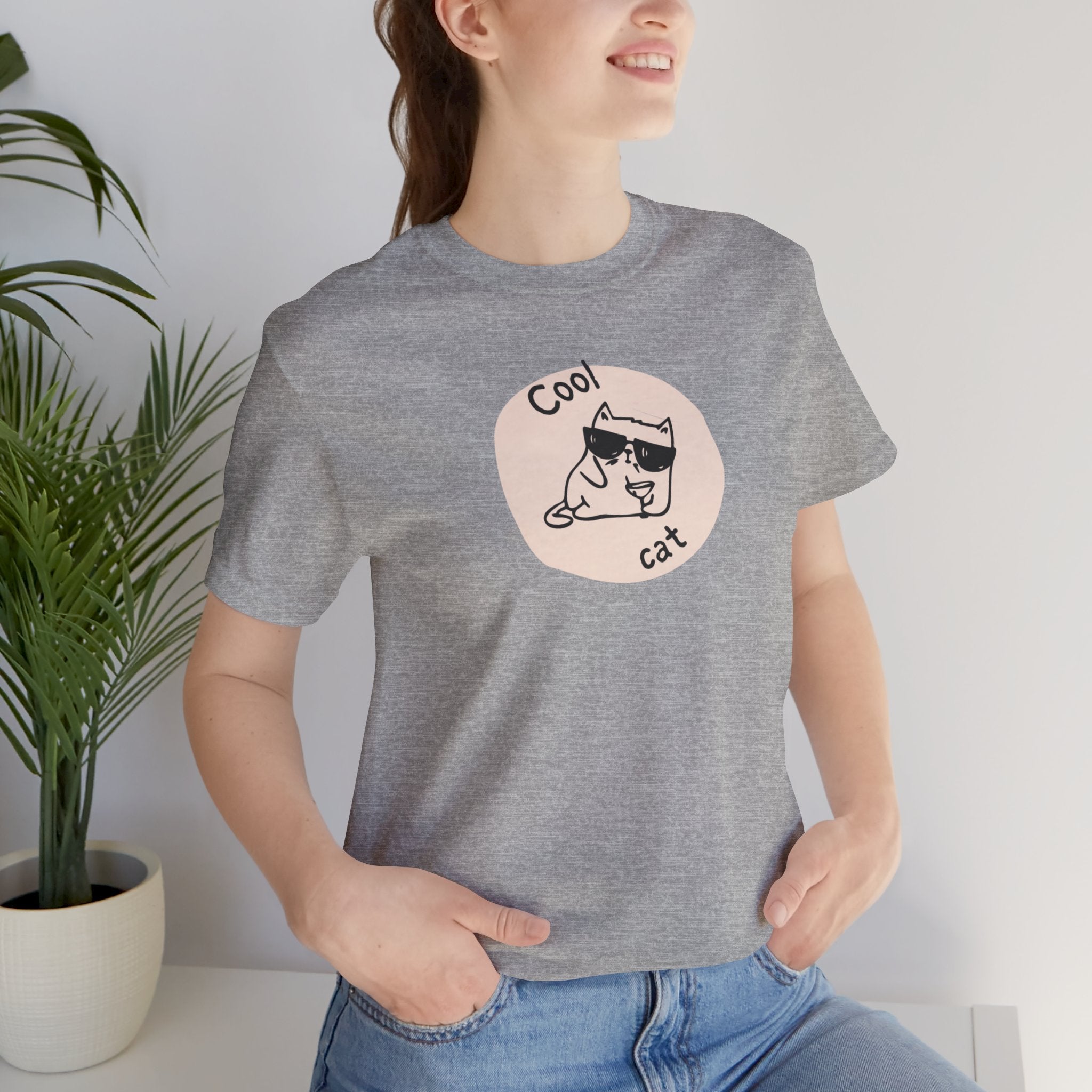 Cool Cat Tee – Retro Minimal Cat Graphic T-Shirt