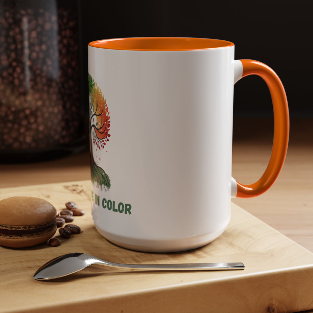 Live & Love in Color Accent Coffee Mug — Rainbow Tree Art 11/15oz