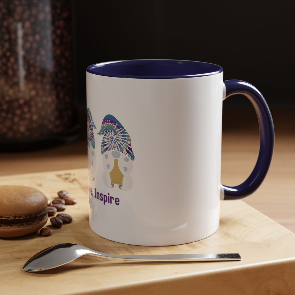 Coffee Mug - "Create, Love, Inspire" Tie-Dye Mushroom Art Accent Mug (11/15oz)