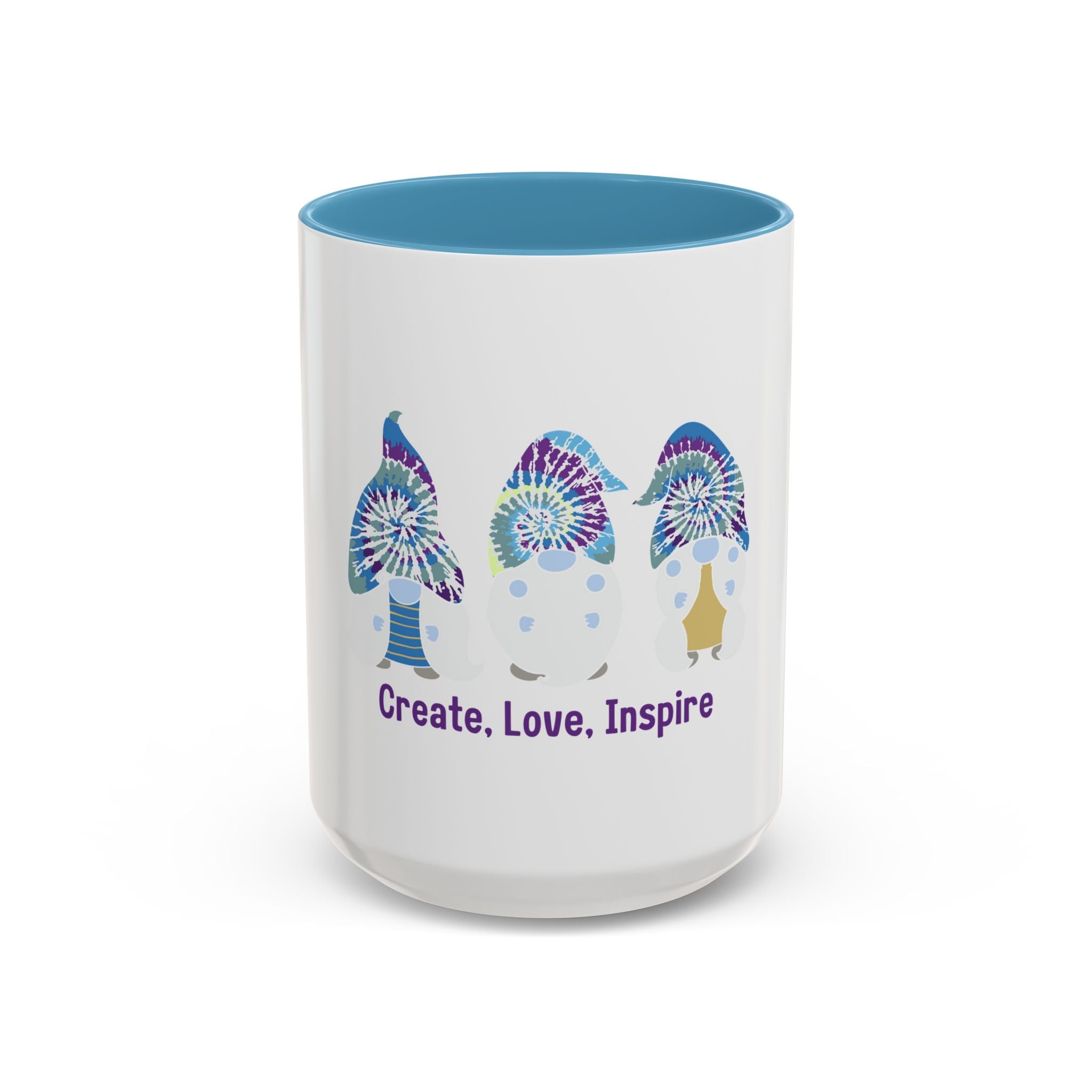 Coffee Mug - "Create, Love, Inspire" Tie-Dye Mushroom Art Accent Mug (11/15oz)