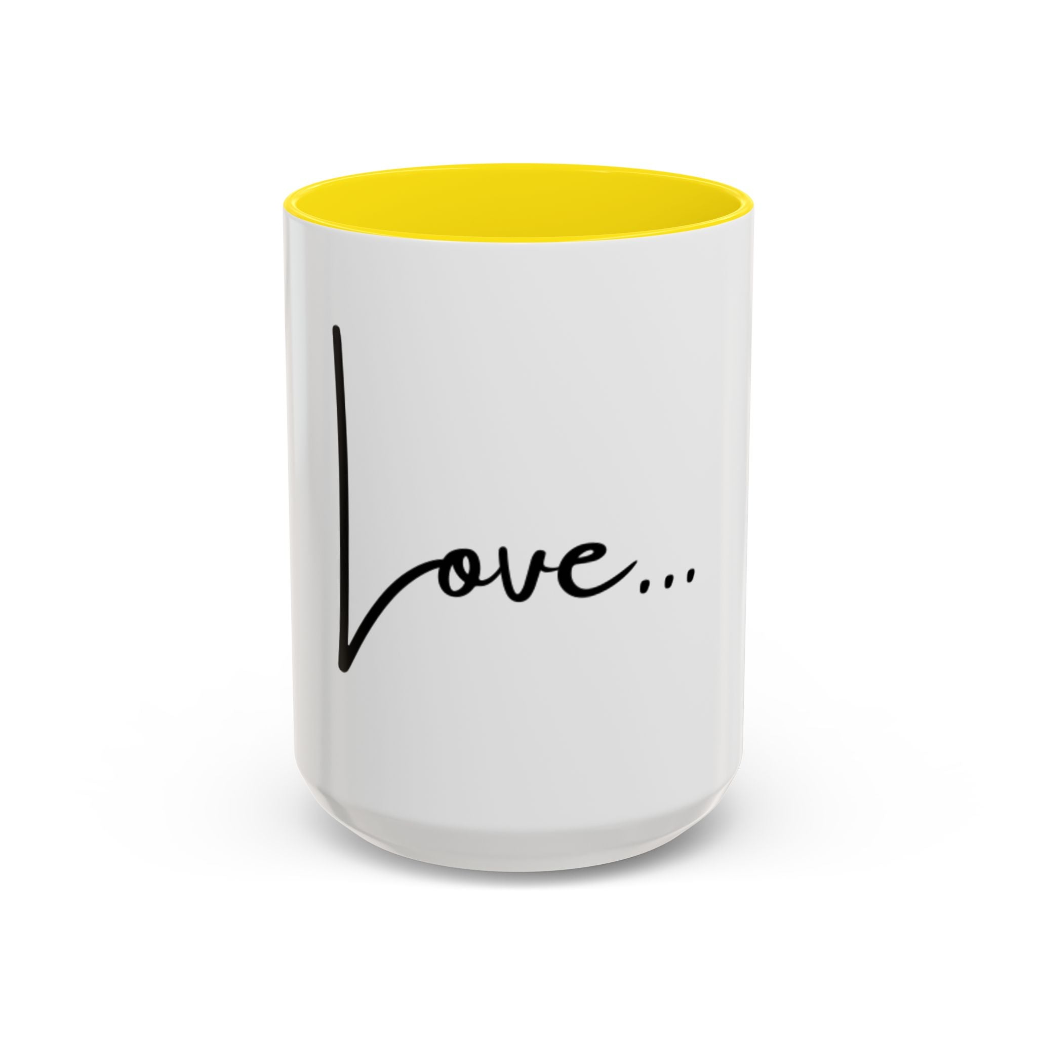 Love... Accent Coffee Mug — Minimal Script Ceramic Mug (11/15 oz)