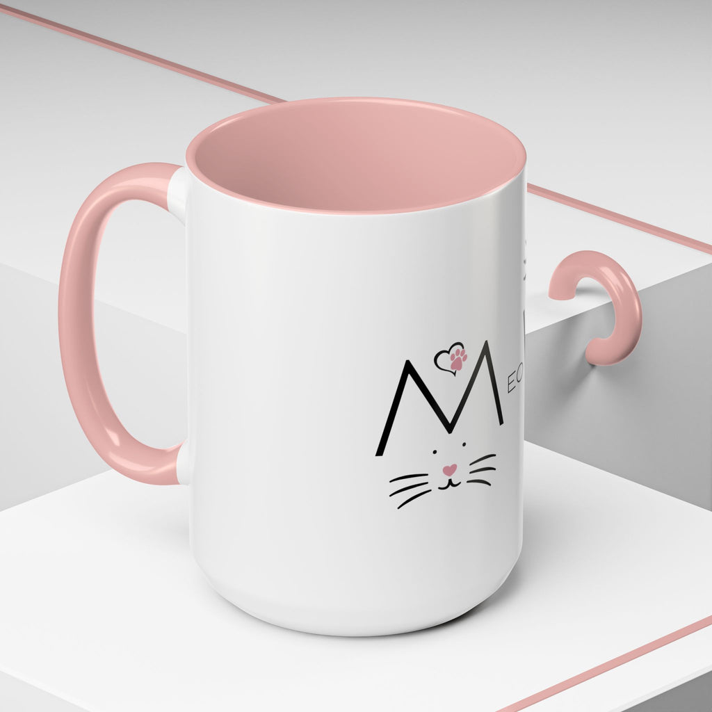 Meow Cat Accent Coffee Mug – Cute Kitty Face 11/15oz