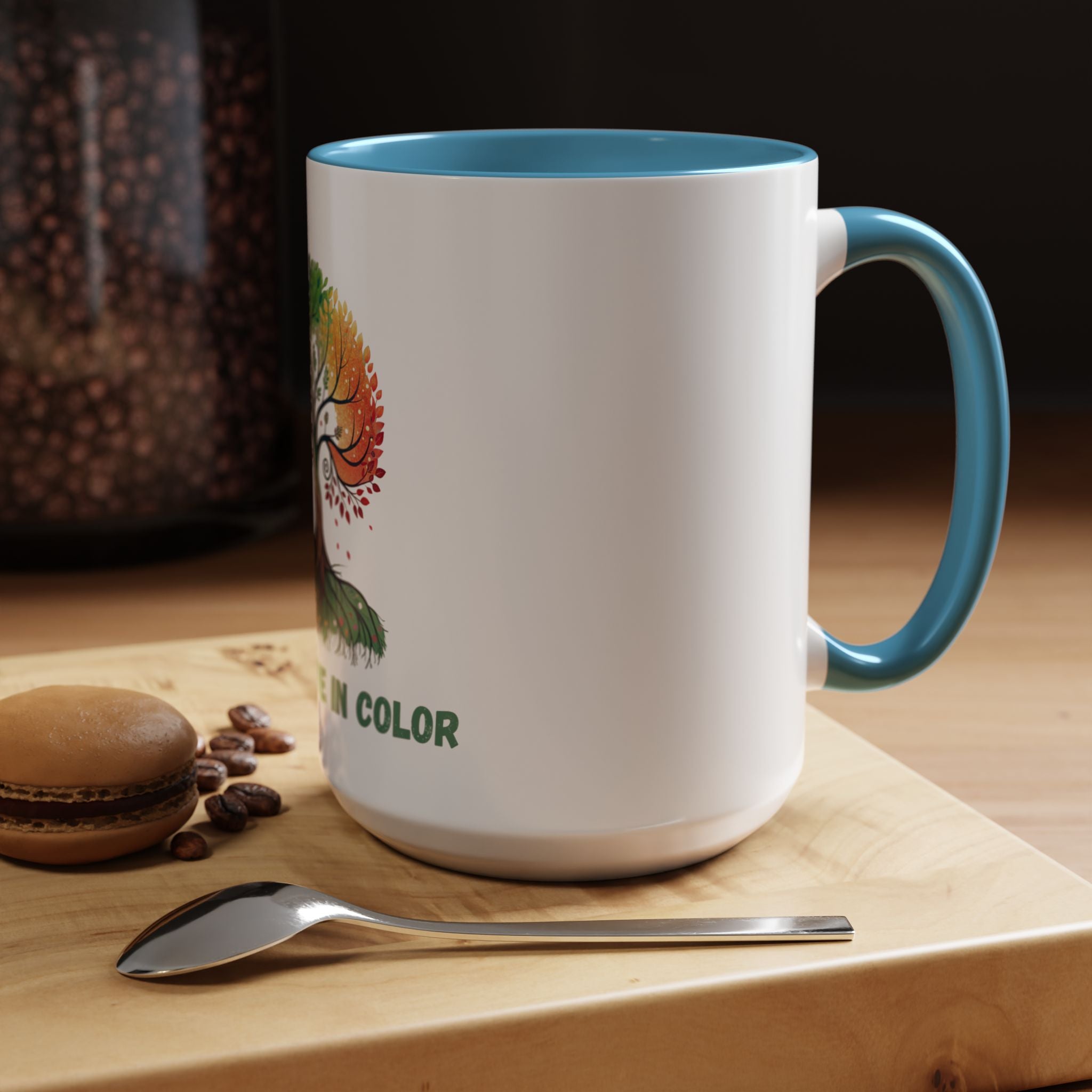 Live & Love in Color Accent Coffee Mug — Rainbow Tree Art 11/15oz