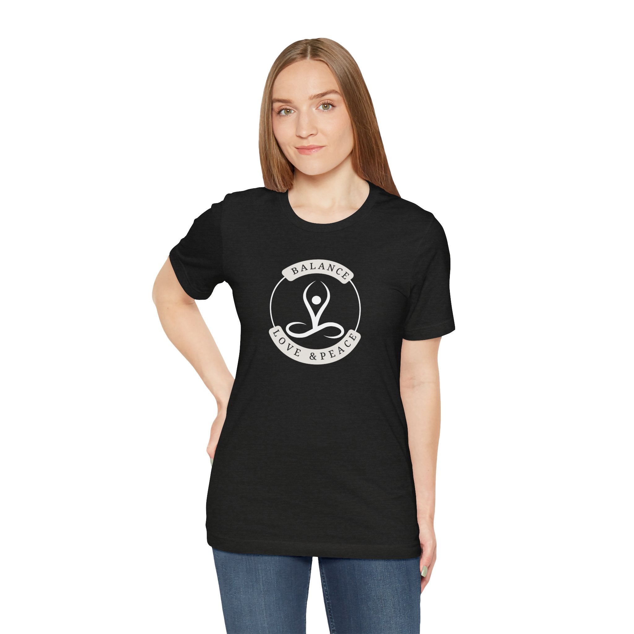 Balance Love & Peace Yoga T‑Shirt — Mindful Meditation Tee
