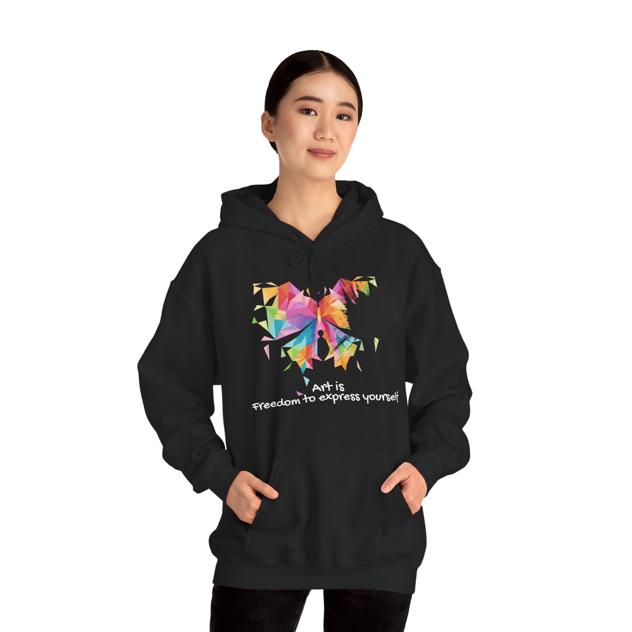 Butterfly Art Hoodie — "Art is freedom to express yourself"