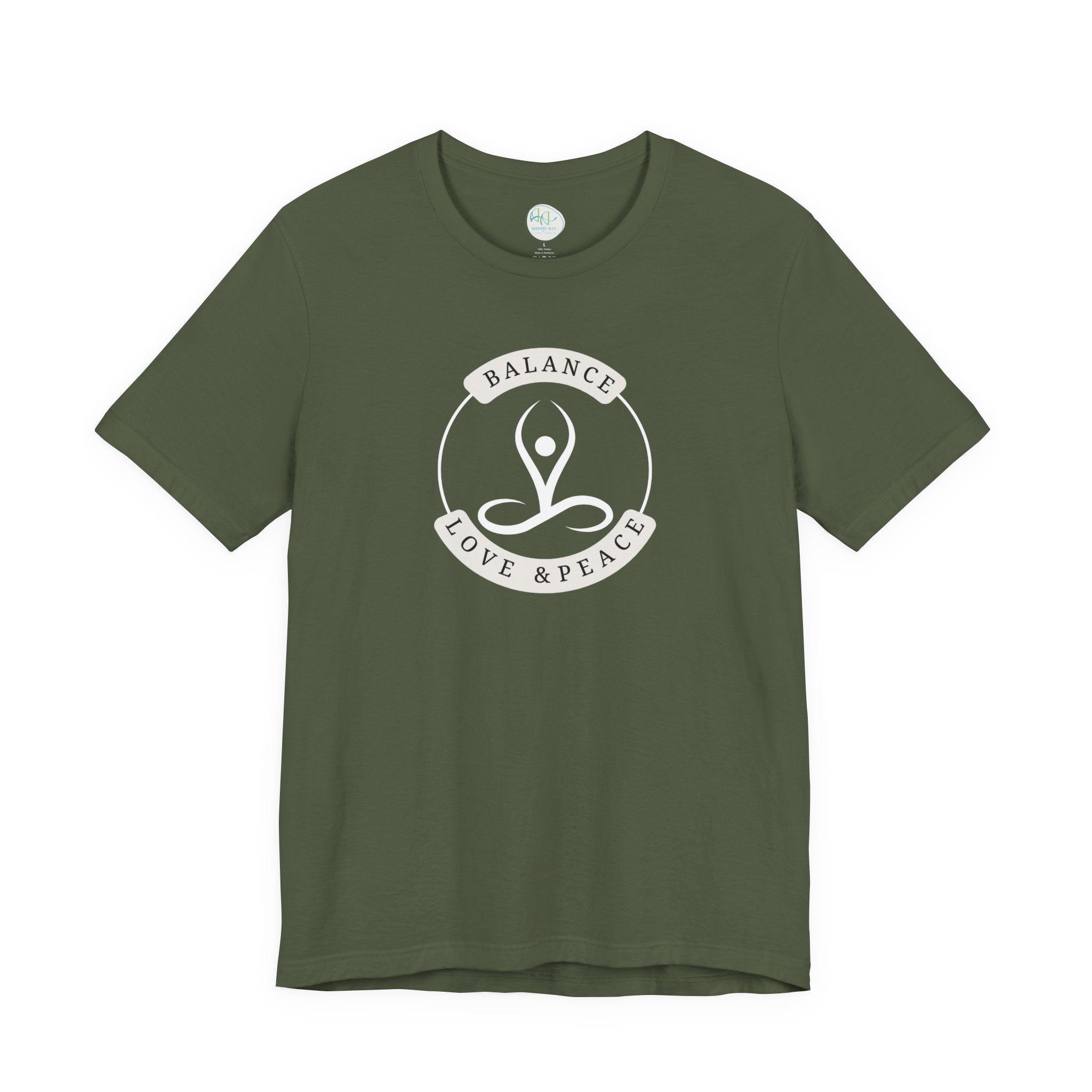 Balance Love & Peace Yoga T‑Shirt — Mindful Meditation Tee