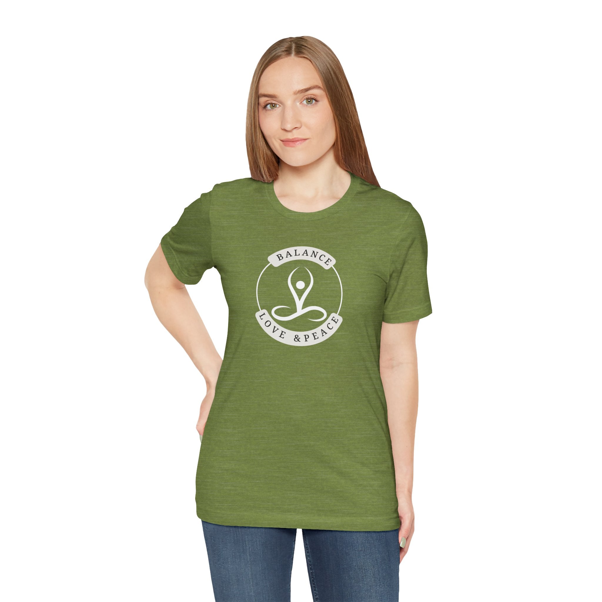 Balance Love & Peace Yoga T‑Shirt — Mindful Meditation Tee