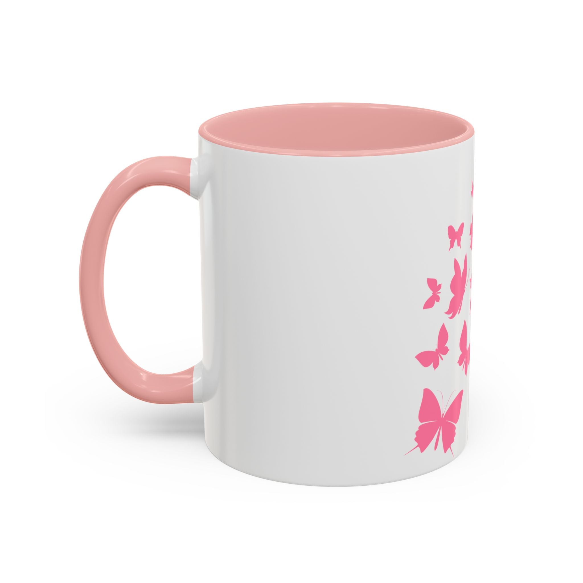 Butterfly "Change for Good" Accent Coffee Mug — Pink Butterflies 11/15oz