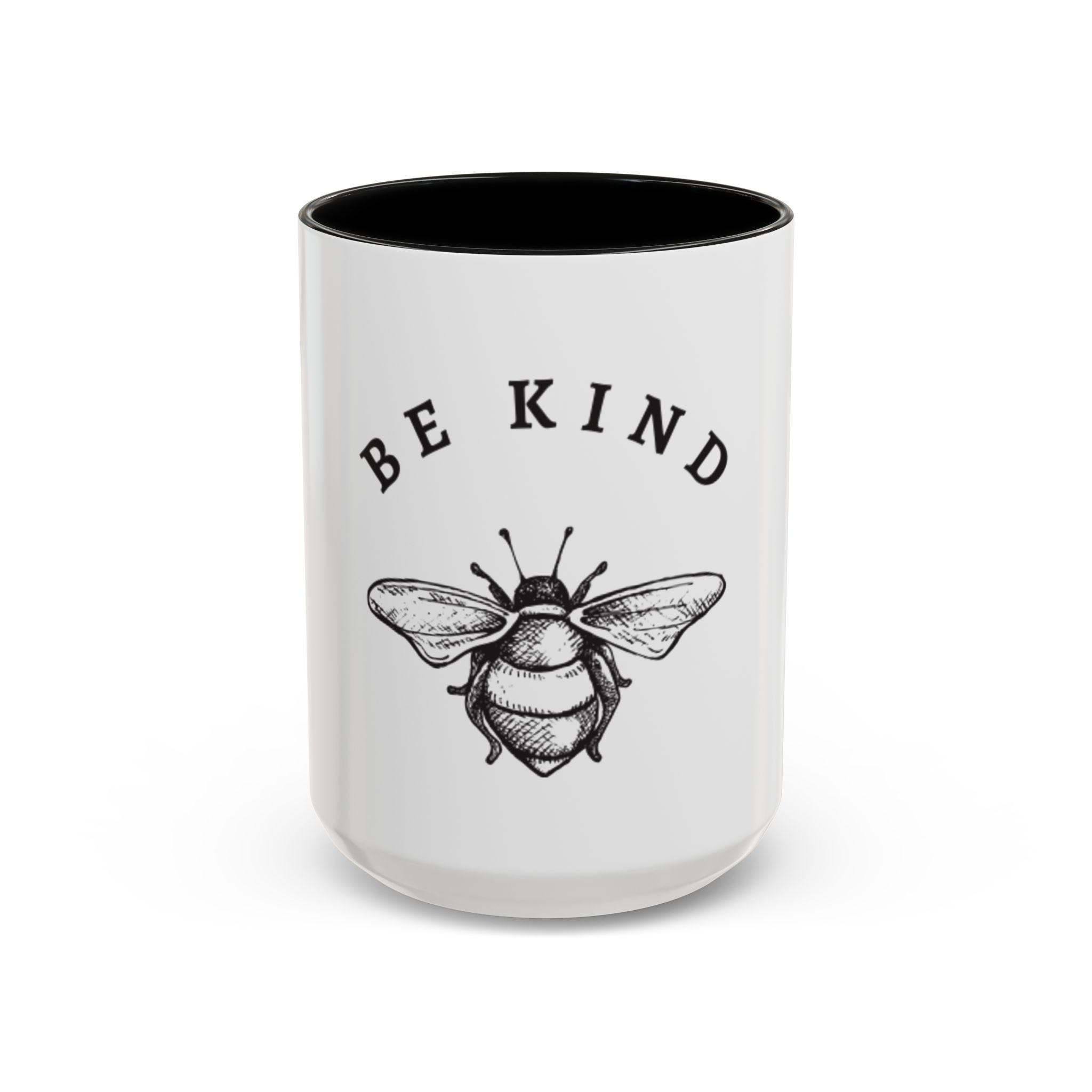 Be Kind Bee Accent Coffee Mug – Inspirational Ceramic Coffee Cup (11/15oz)
