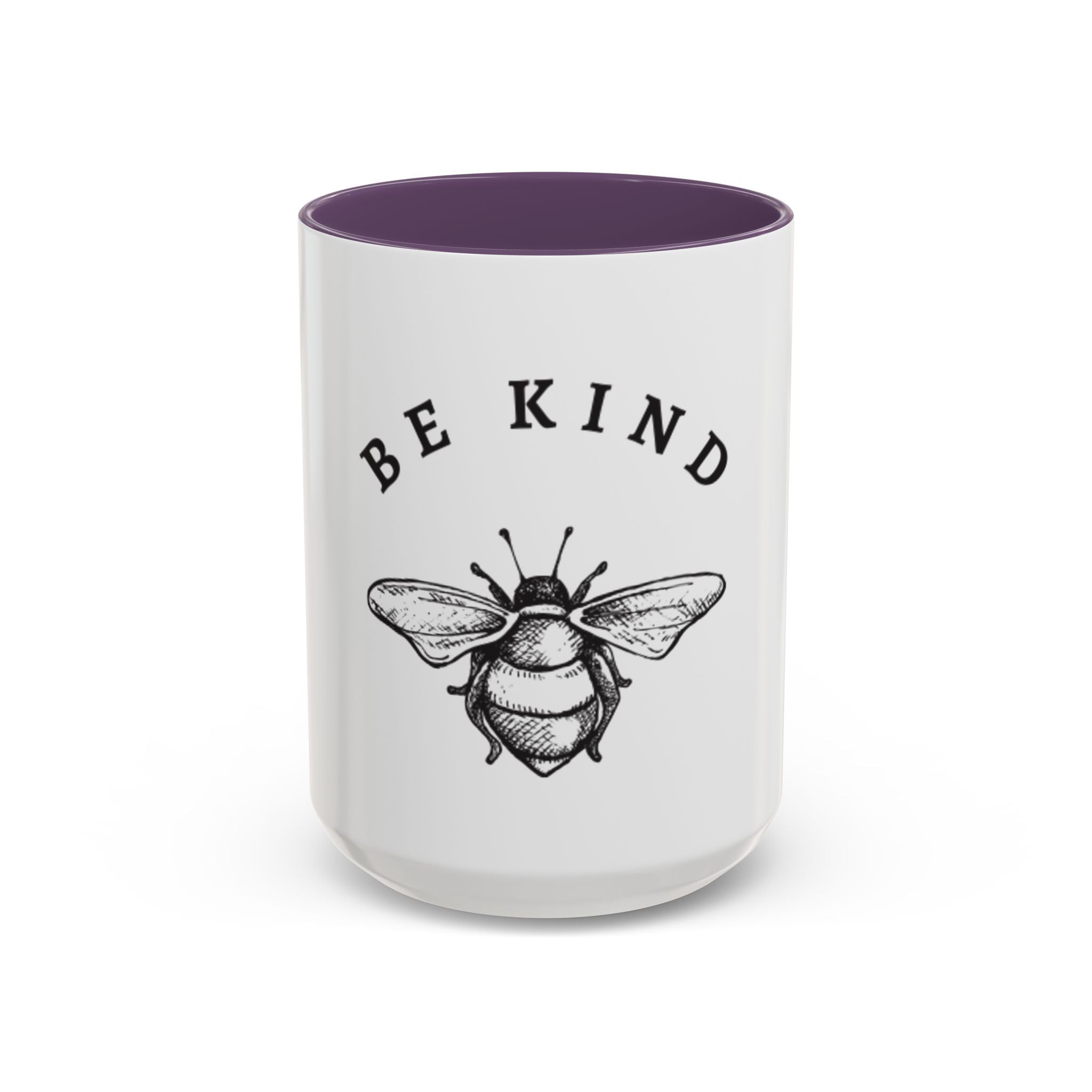 Be Kind Bee Accent Coffee Mug – Inspirational Ceramic Coffee Cup (11/15oz)