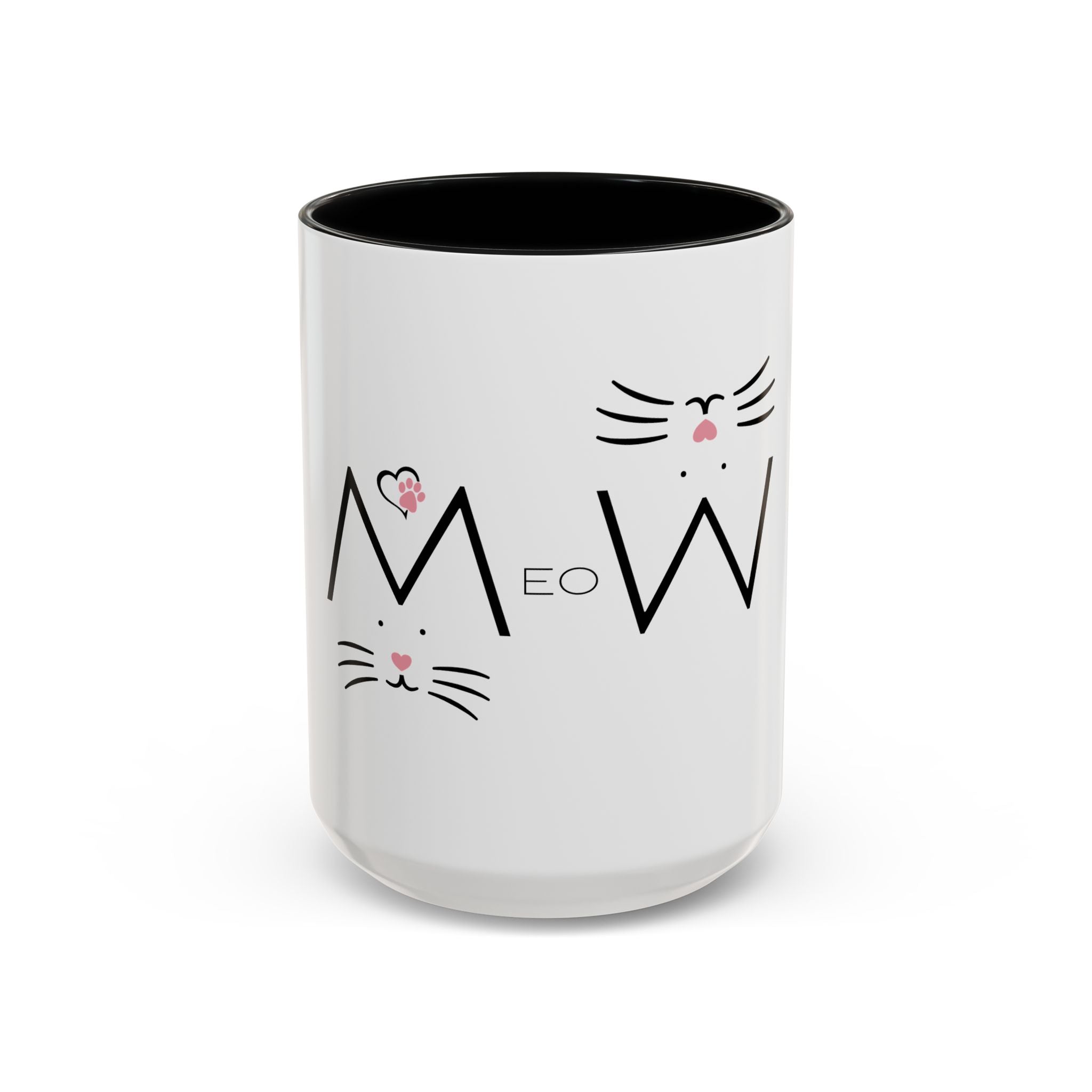 Meow Cat Accent Coffee Mug – Cute Kitty Face 11/15oz