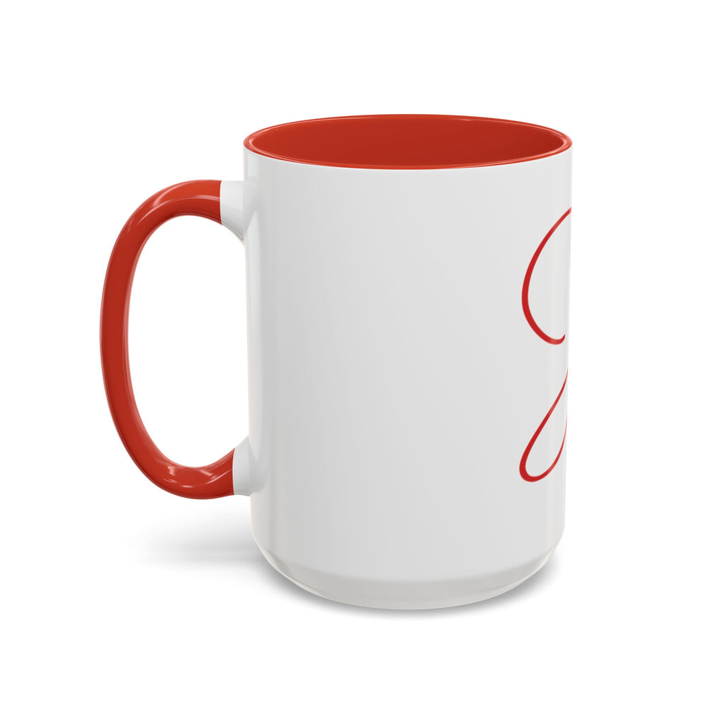 Joy Script Accent Coffee Mug – Festive Red Typography 11/15oz