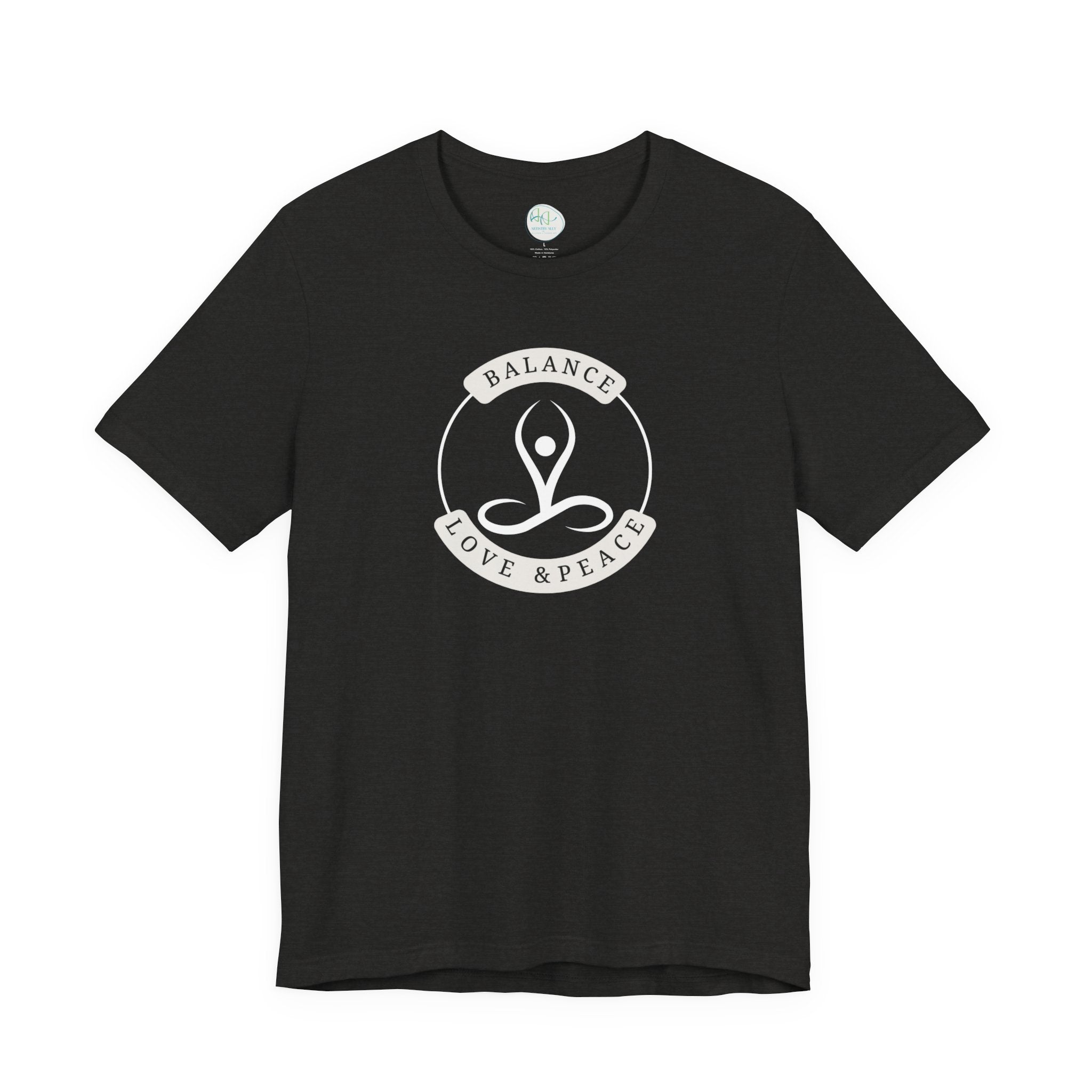 Balance Love & Peace Yoga T‑Shirt — Mindful Meditation Tee