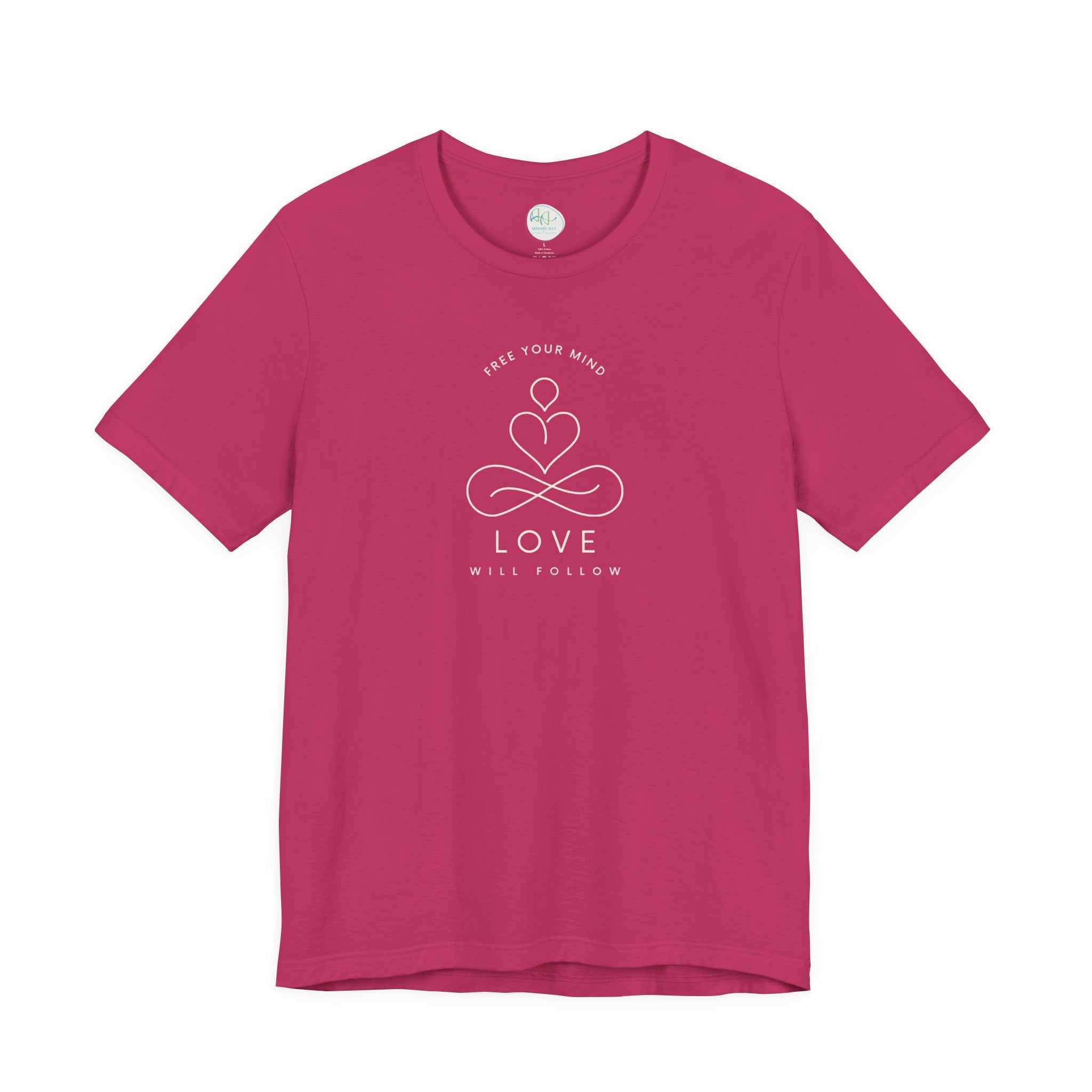 Free Your Mind Love Will Follow Minimal Heart Infinity T-Shirt