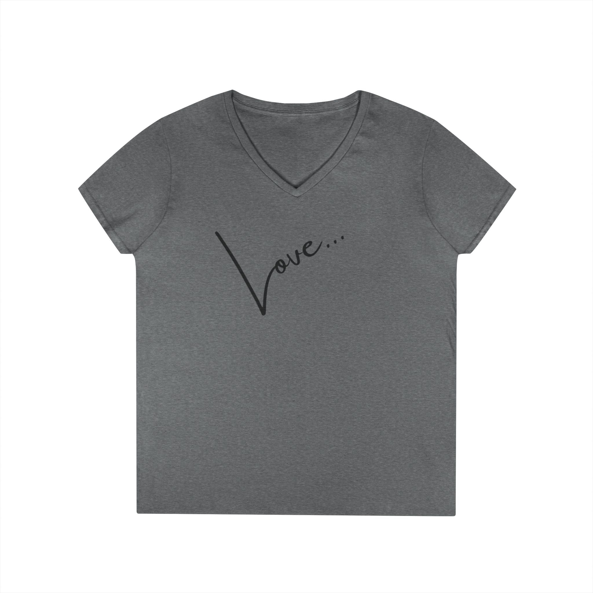 Love Script V-Neck Tee
