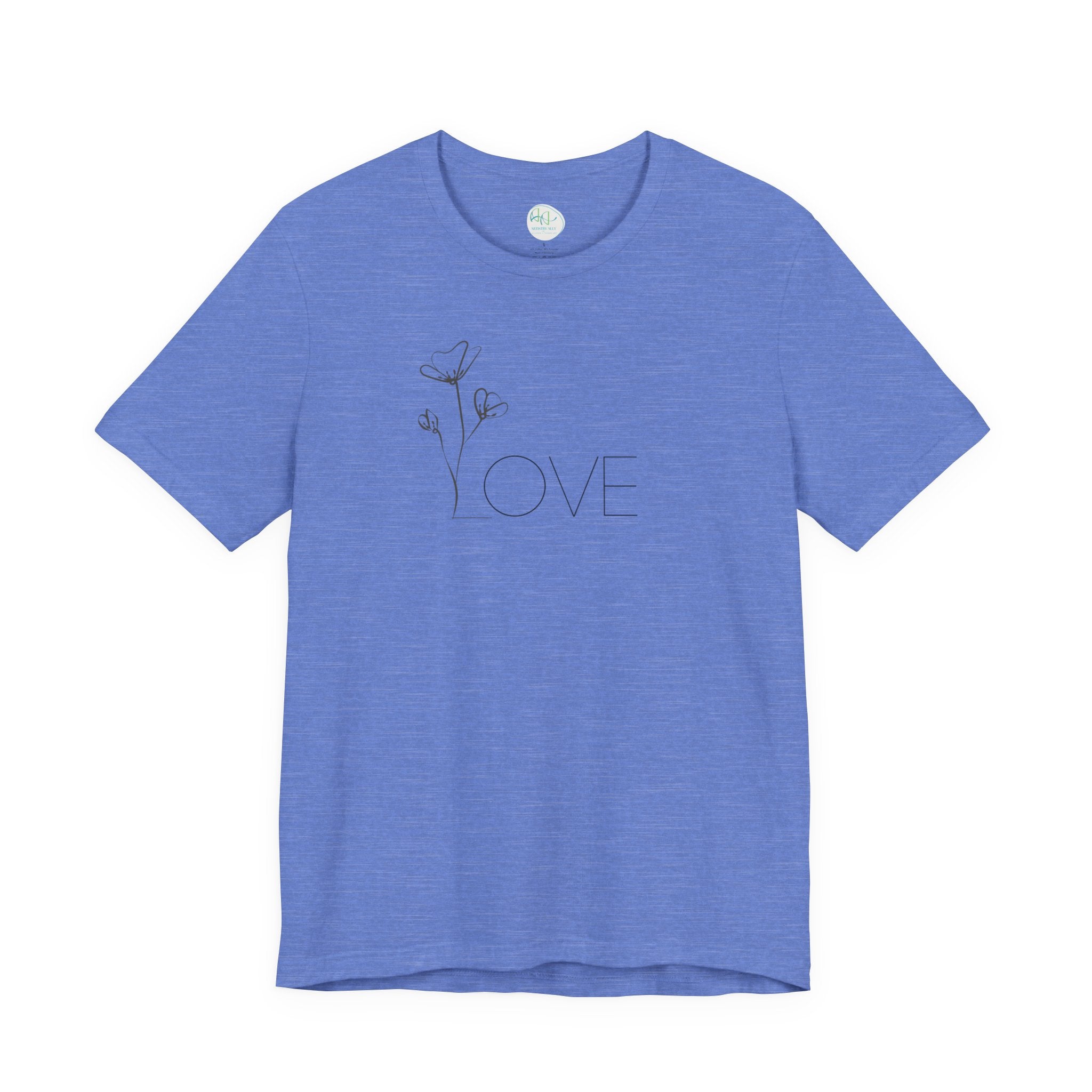 Love Floral Minimalist Line Art T‑Shirt