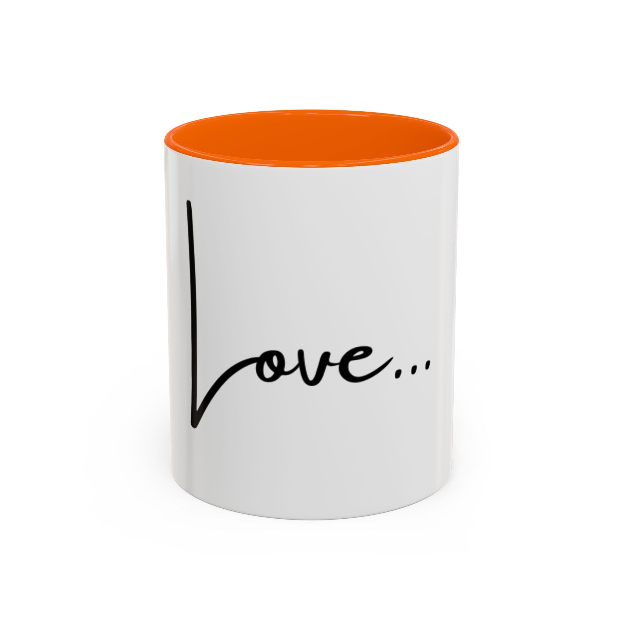Love... Accent Coffee Mug — Minimal Script Ceramic Mug (11/15 oz)