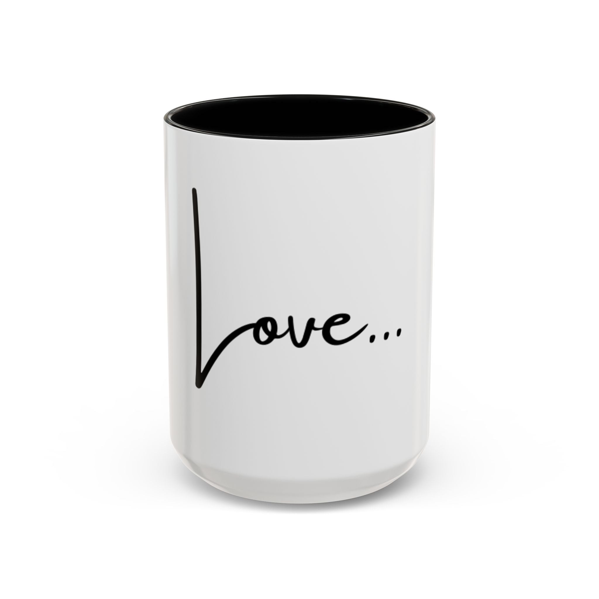 Love... Accent Coffee Mug — Minimal Script Ceramic Mug (11/15 oz)