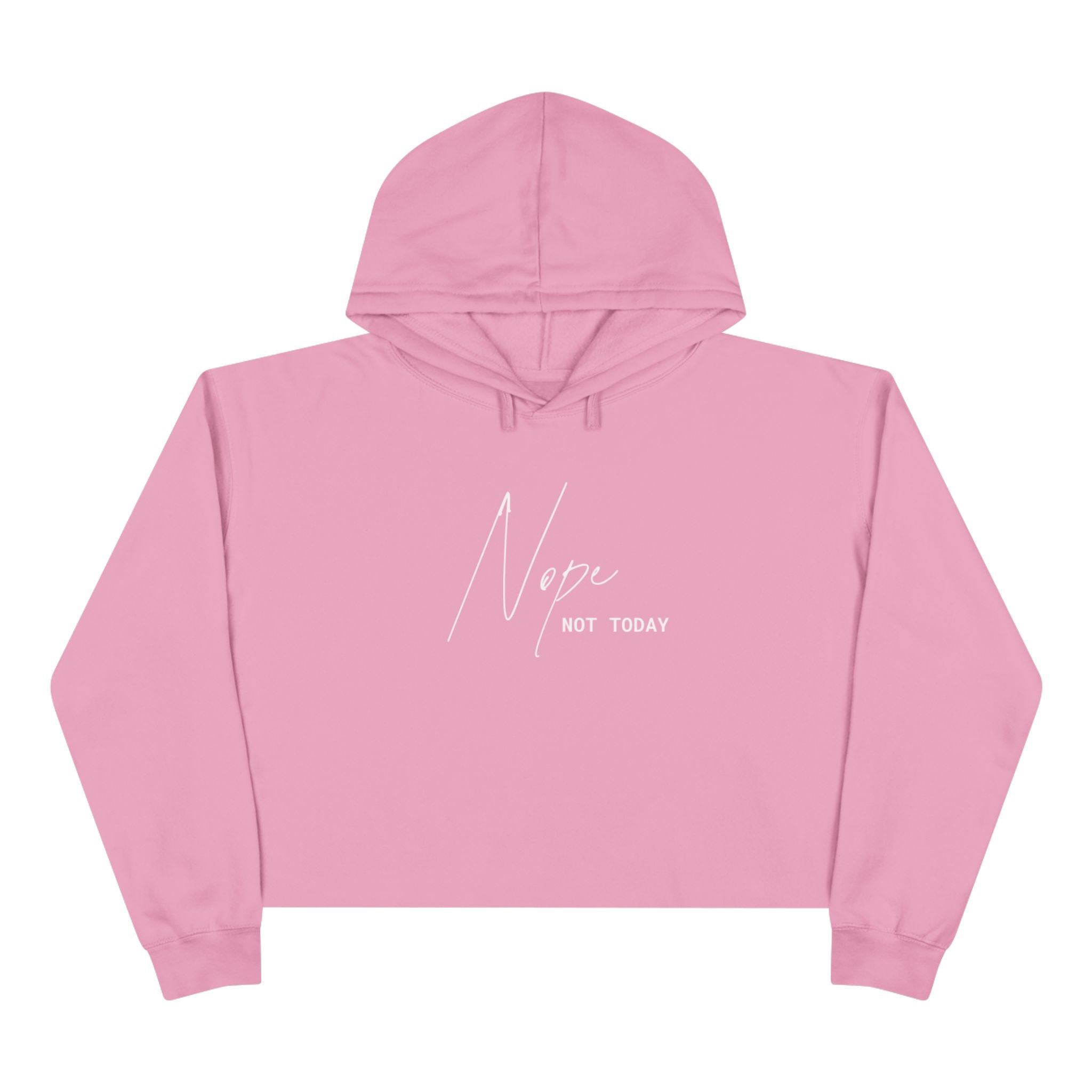 Crop Hoodie — "Nope, Not Today" Cropped Black Hoodie for Casual, Lazy-Day Style
