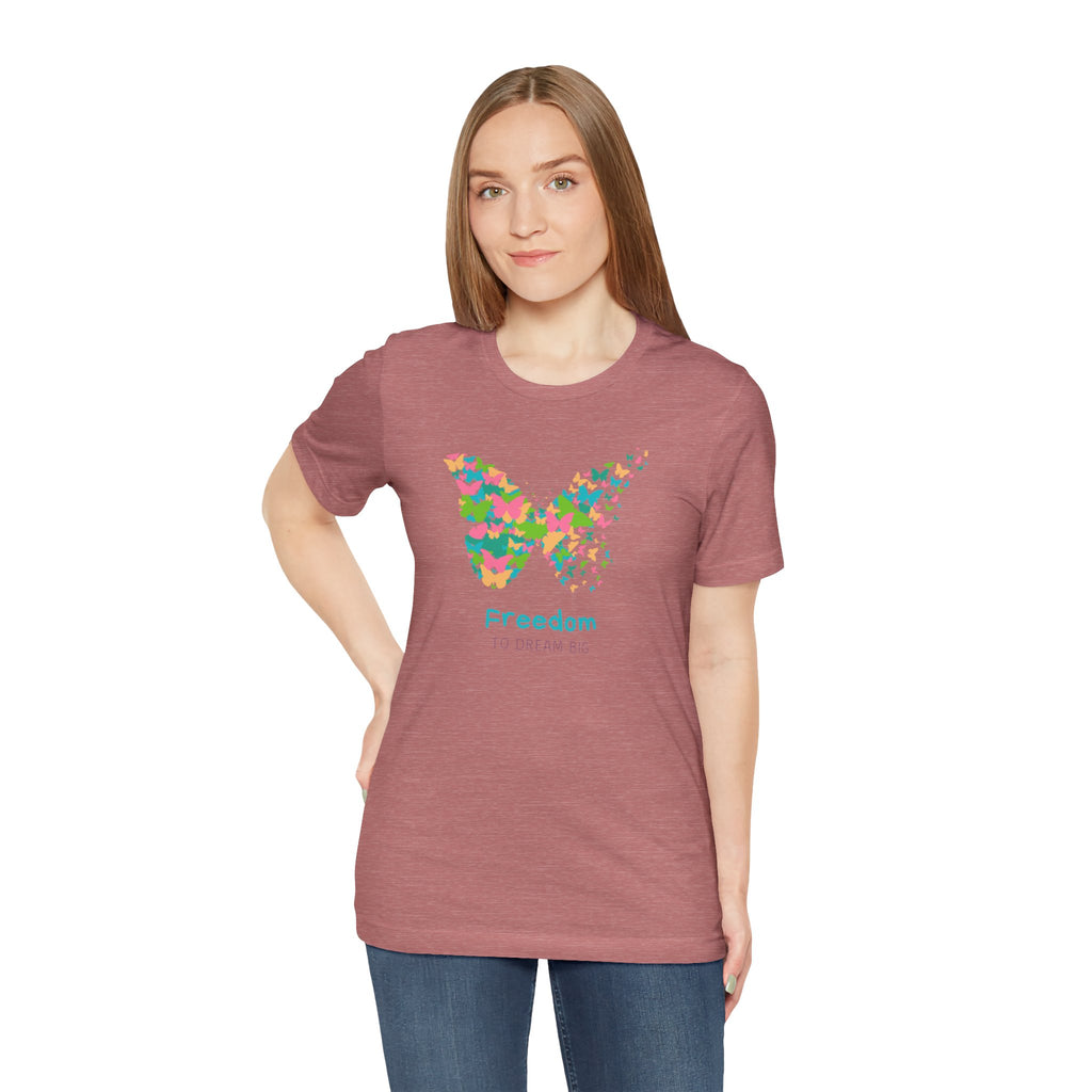 Freedom Butterfly Tee — Colorful Butterfly Graphic T-Shirt