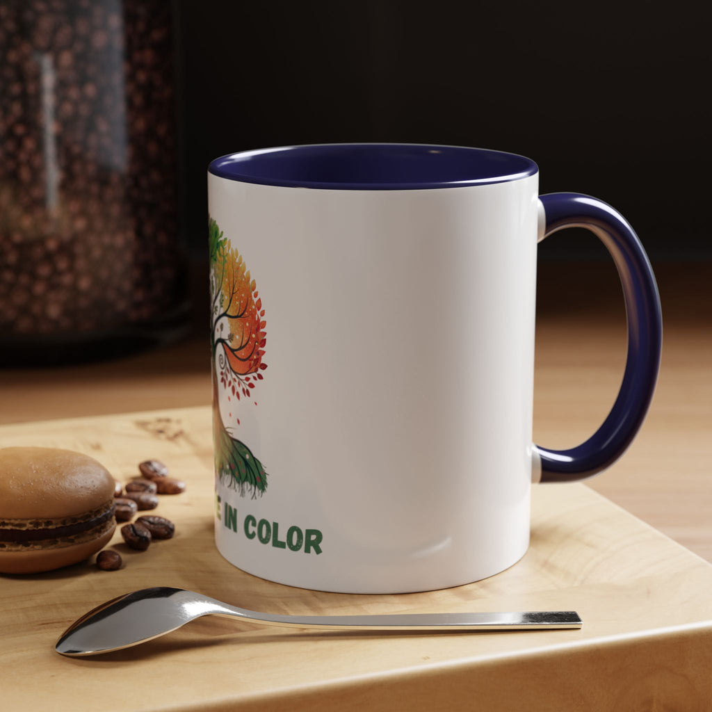Live & Love in Color Accent Coffee Mug — Rainbow Tree Art 11/15oz
