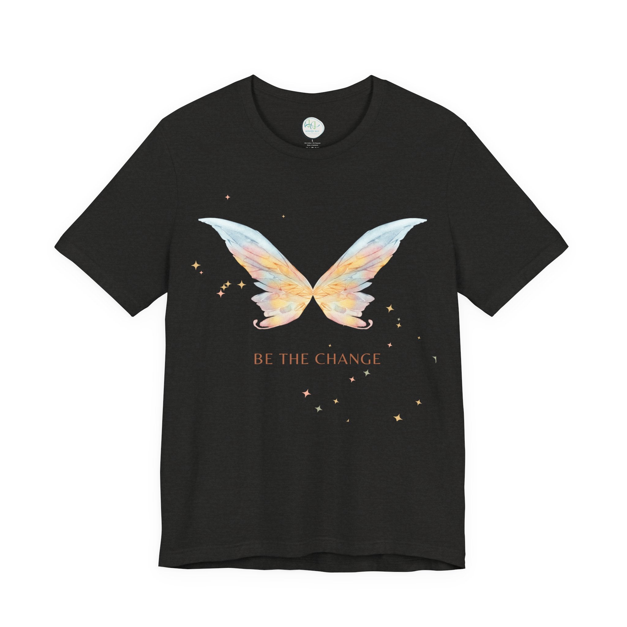 Butterfly Wings Tee — "Be The Change" Inspirational Graphic T-Shirt