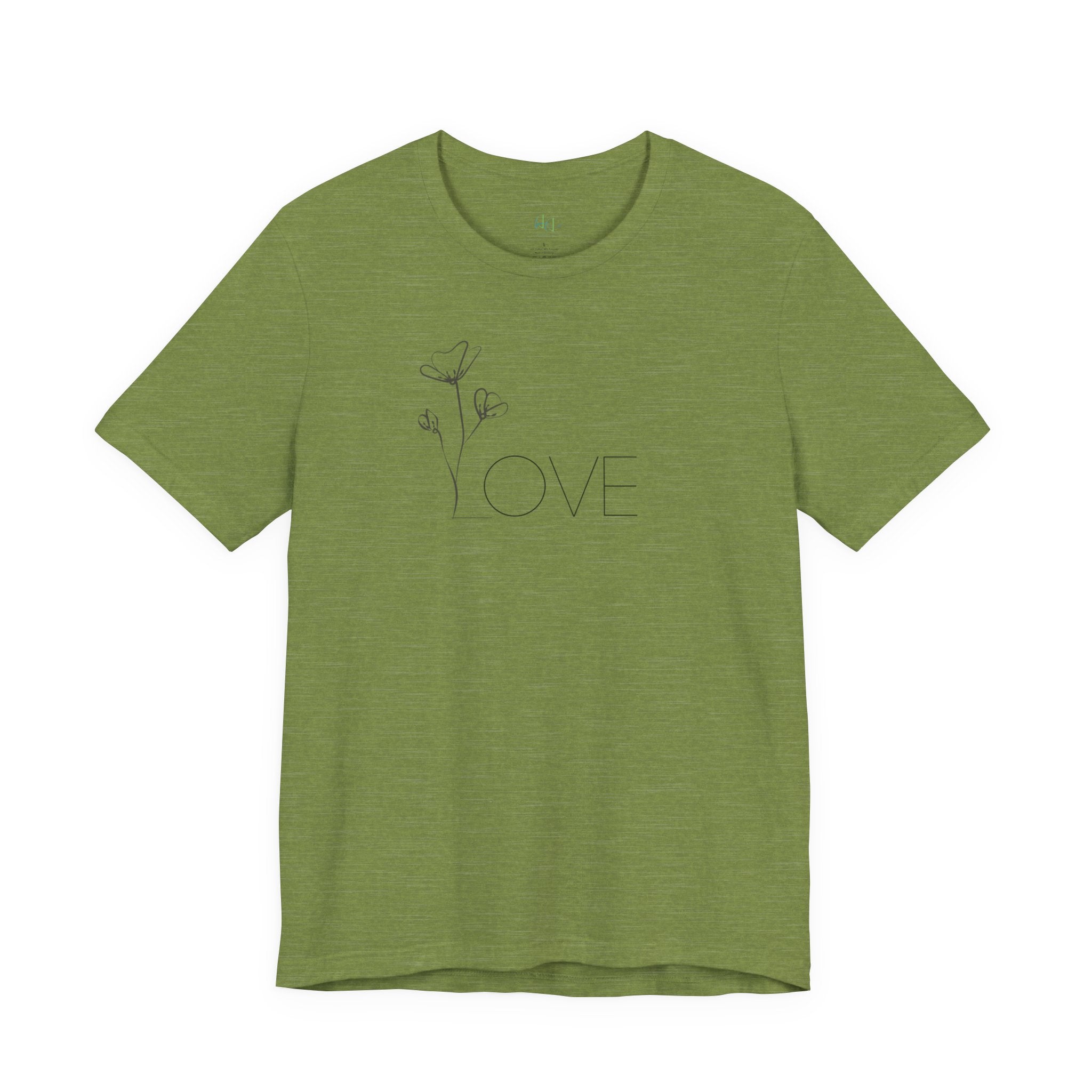 Love Floral Minimalist Line Art T‑Shirt