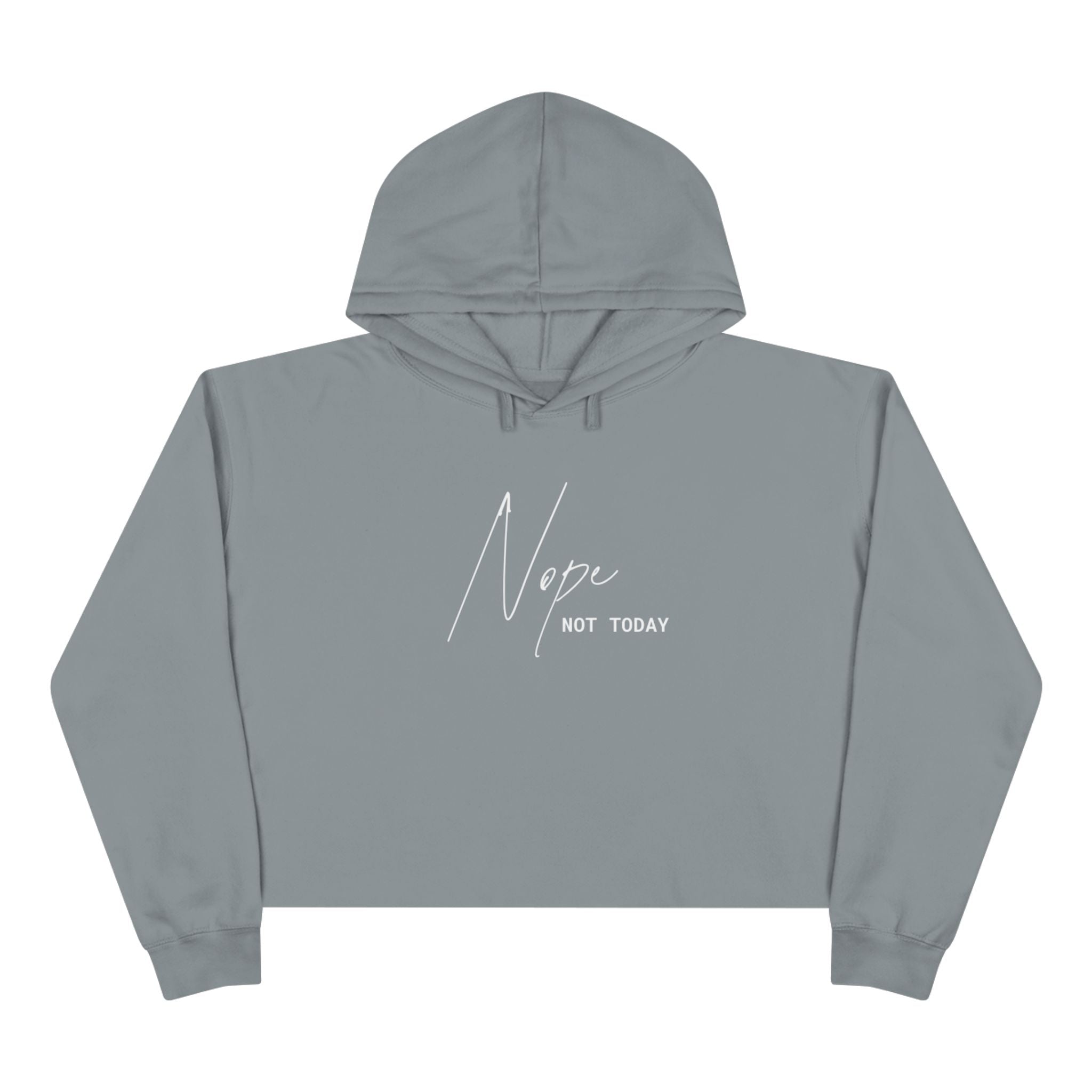 Crop Hoodie — "Nope, Not Today" Cropped Black Hoodie for Casual, Lazy-Day Style