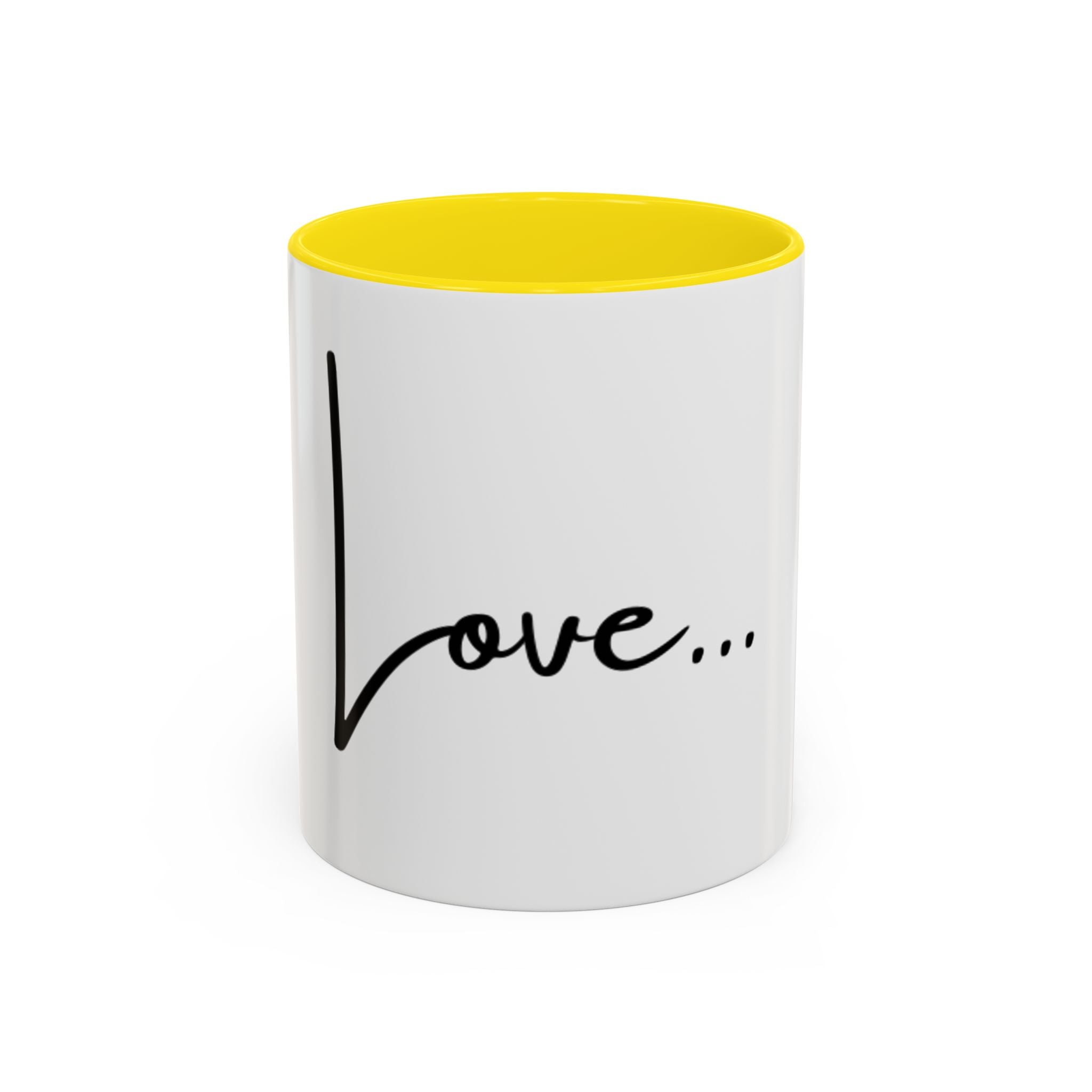 Love... Accent Coffee Mug — Minimal Script Ceramic Mug (11/15 oz)
