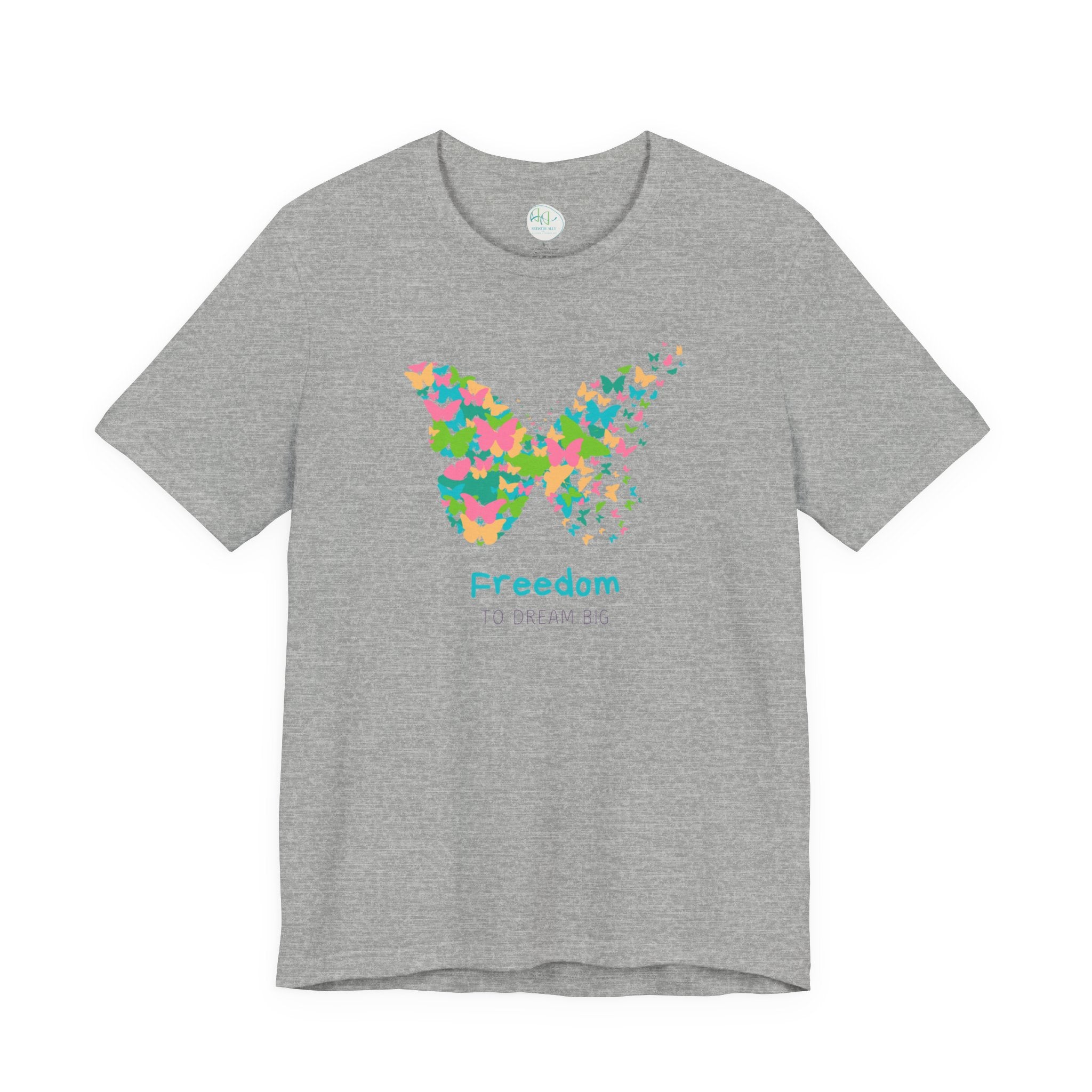 Freedom Butterfly Tee — Colorful Butterfly Graphic T-Shirt