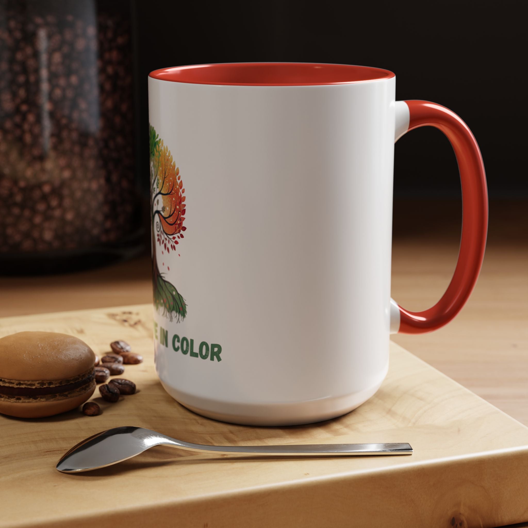 Live & Love in Color Accent Coffee Mug — Rainbow Tree Art 11/15oz