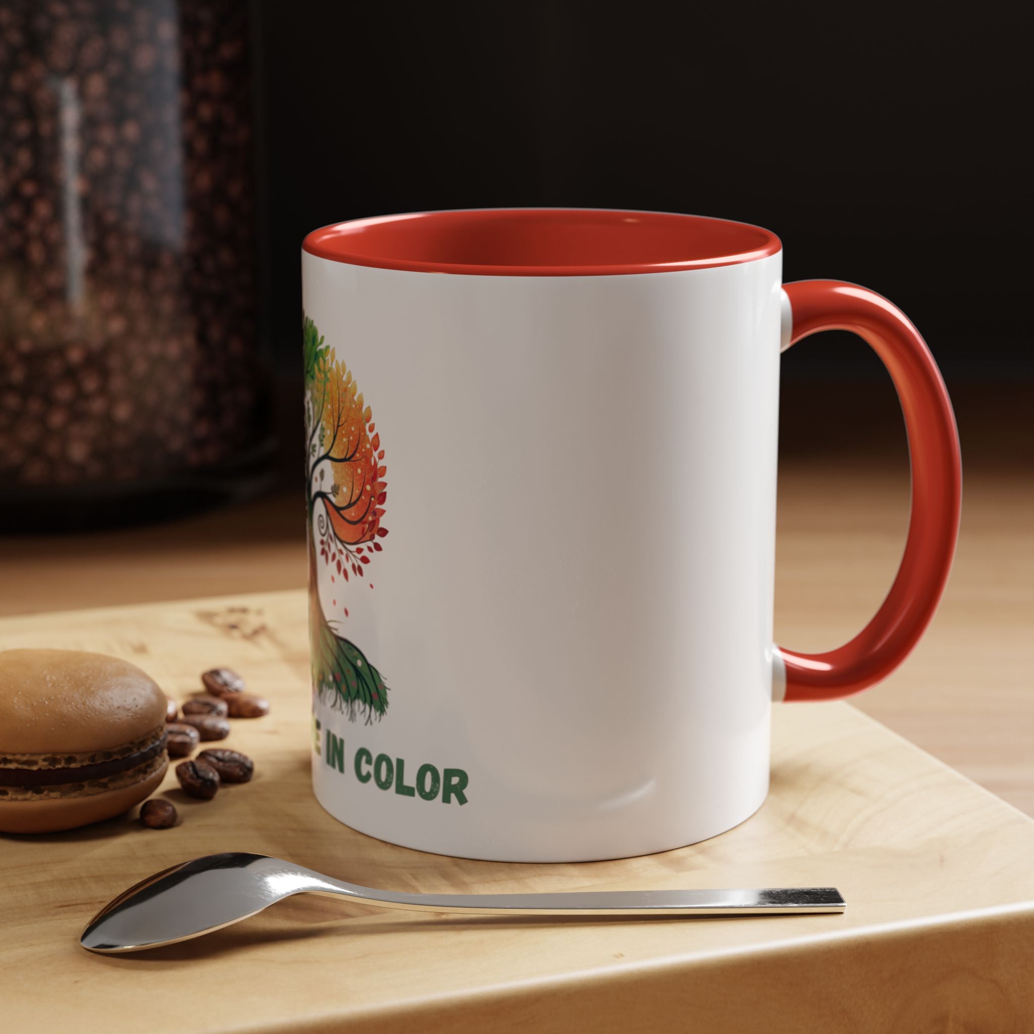 Live & Love in Color Accent Coffee Mug — Rainbow Tree Art 11/15oz