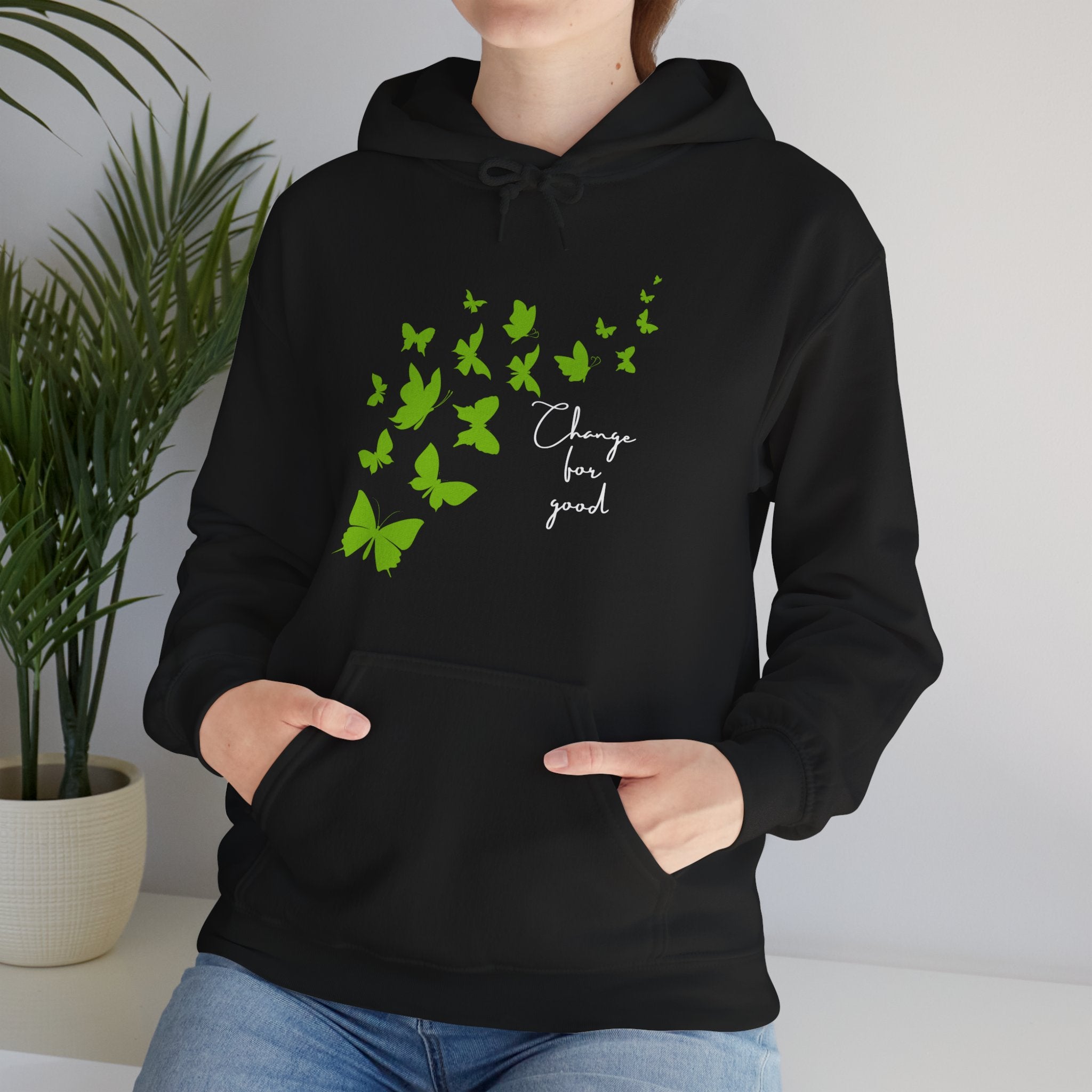 Green Butterfly Hoodie – "Change for Good"