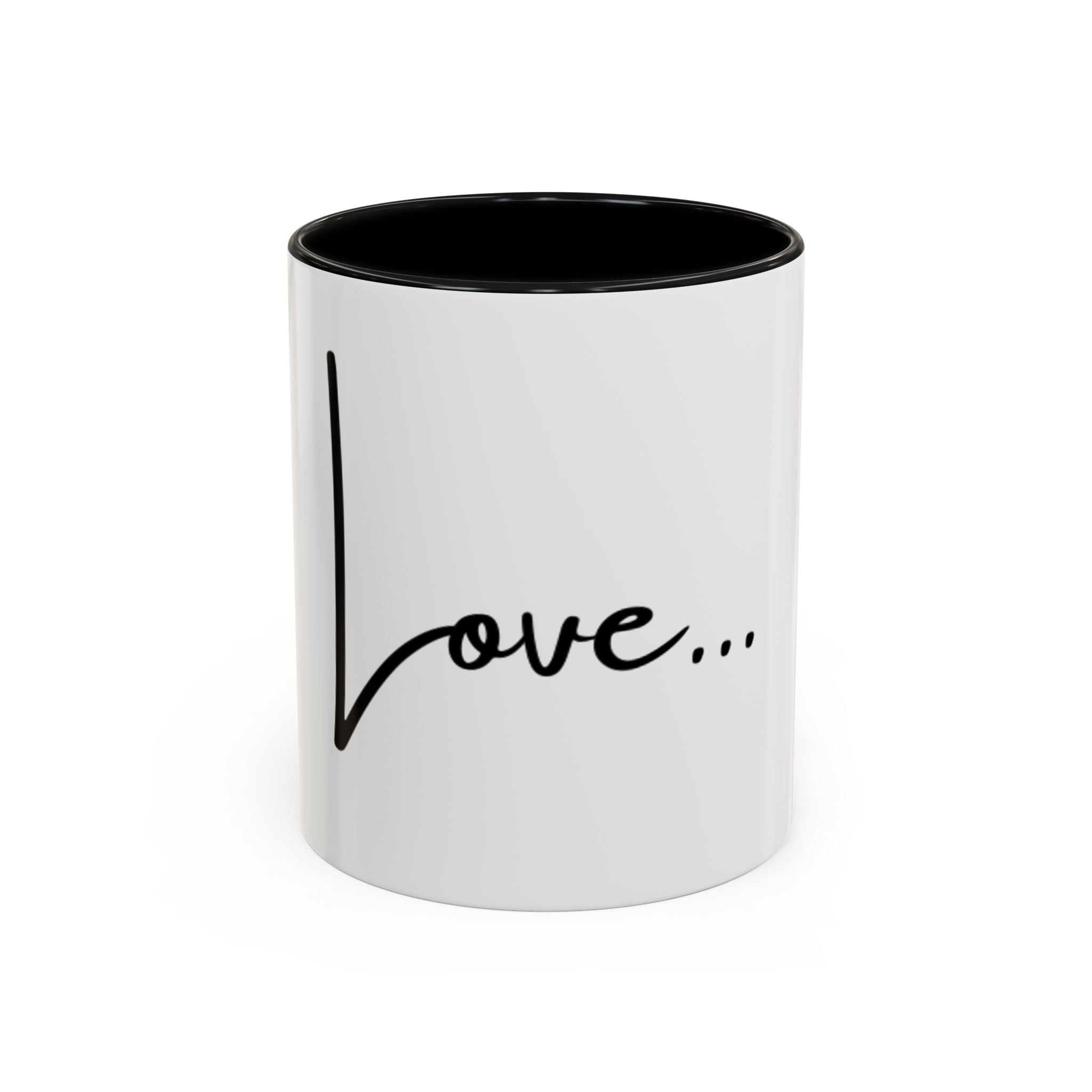 Love... Accent Coffee Mug — Minimal Script Ceramic Mug (11/15 oz)