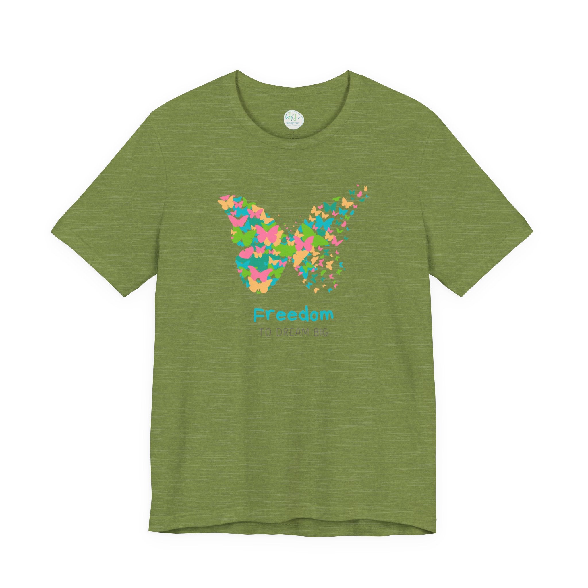 Freedom Butterfly Tee — Colorful Butterfly Graphic T-Shirt