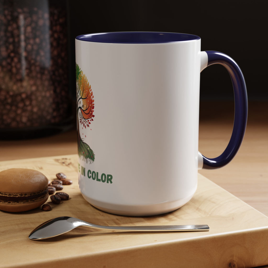 Live & Love in Color Accent Coffee Mug — Rainbow Tree Art 11/15oz