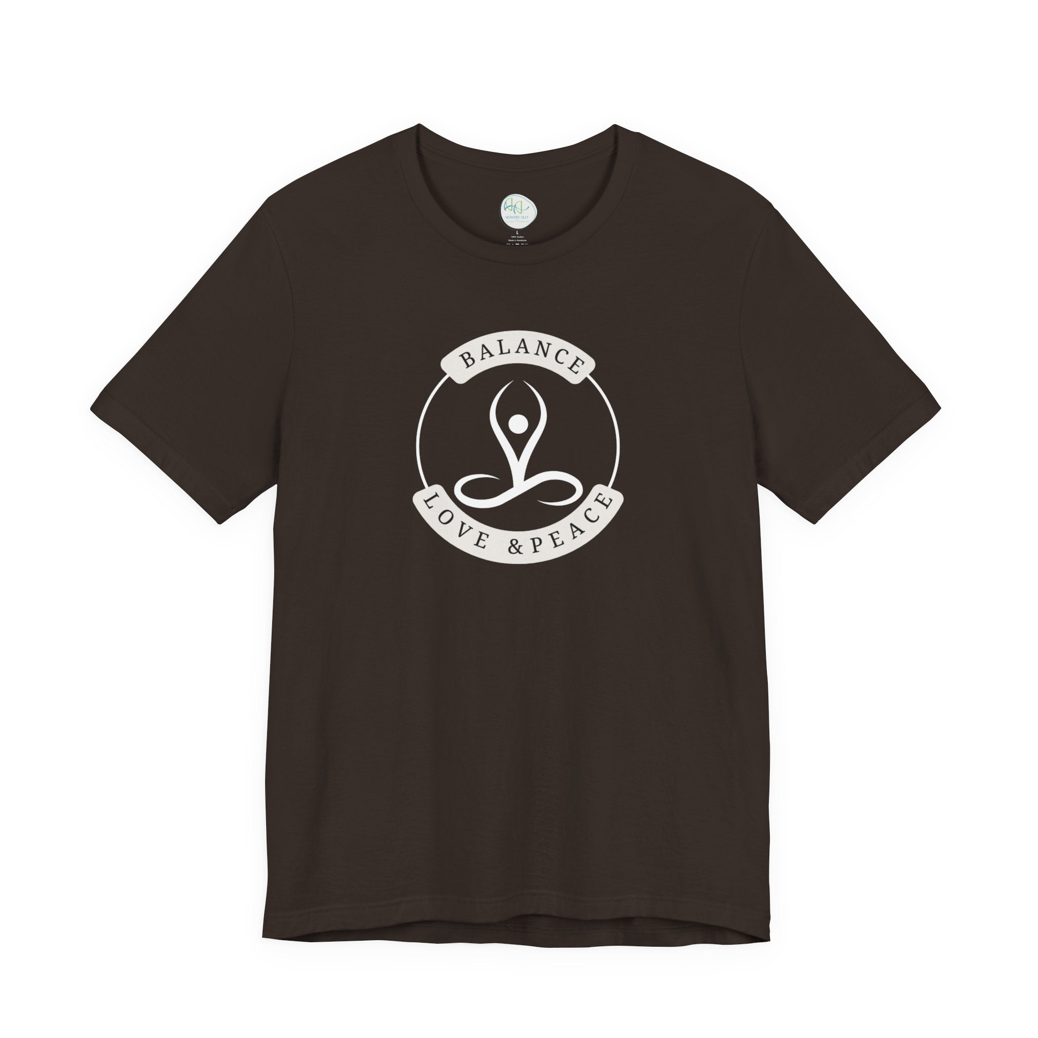 Balance Love & Peace Yoga T‑Shirt — Mindful Meditation Tee