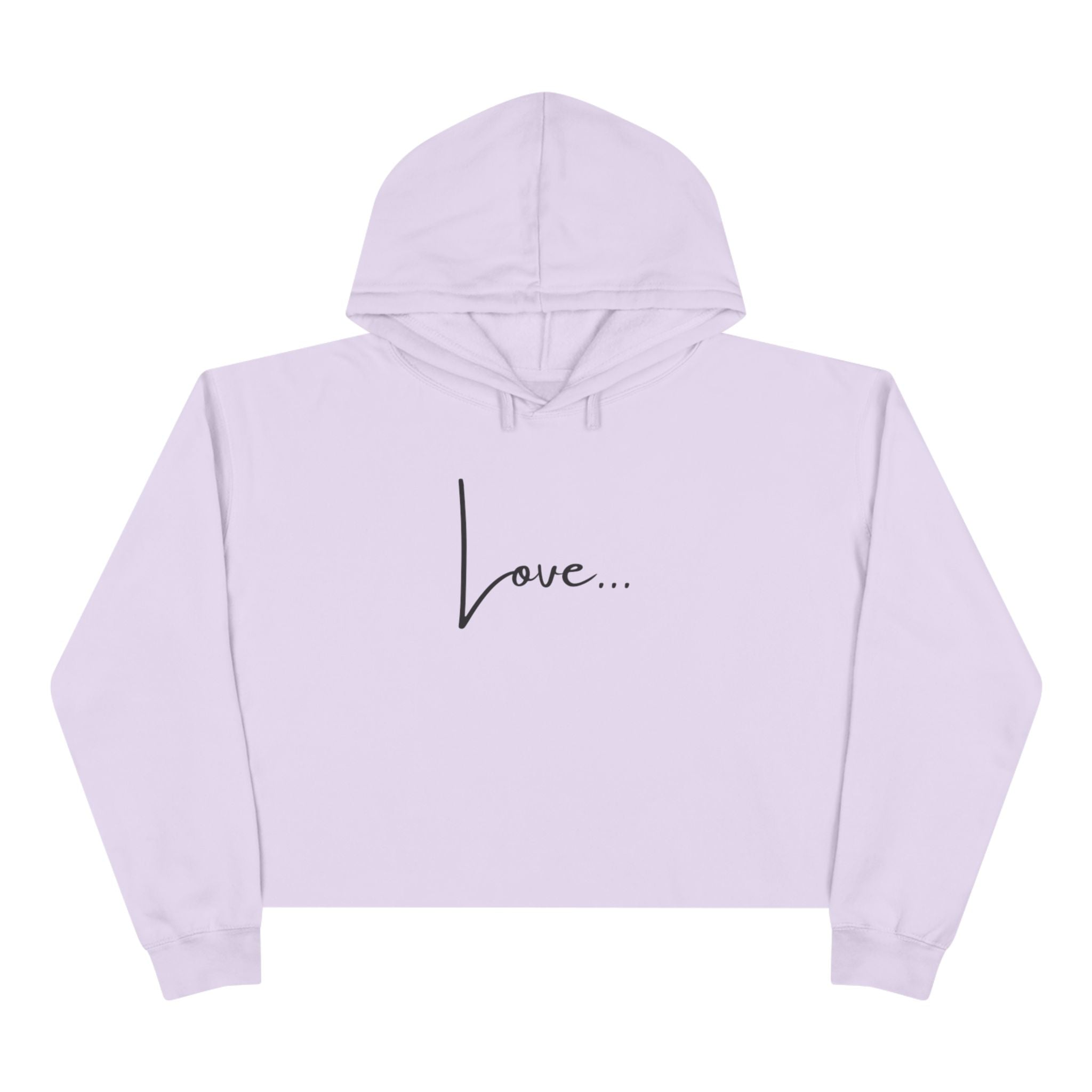 Love... Cropped Hoodie — Minimal Script Graphic Crop Sweatshirt