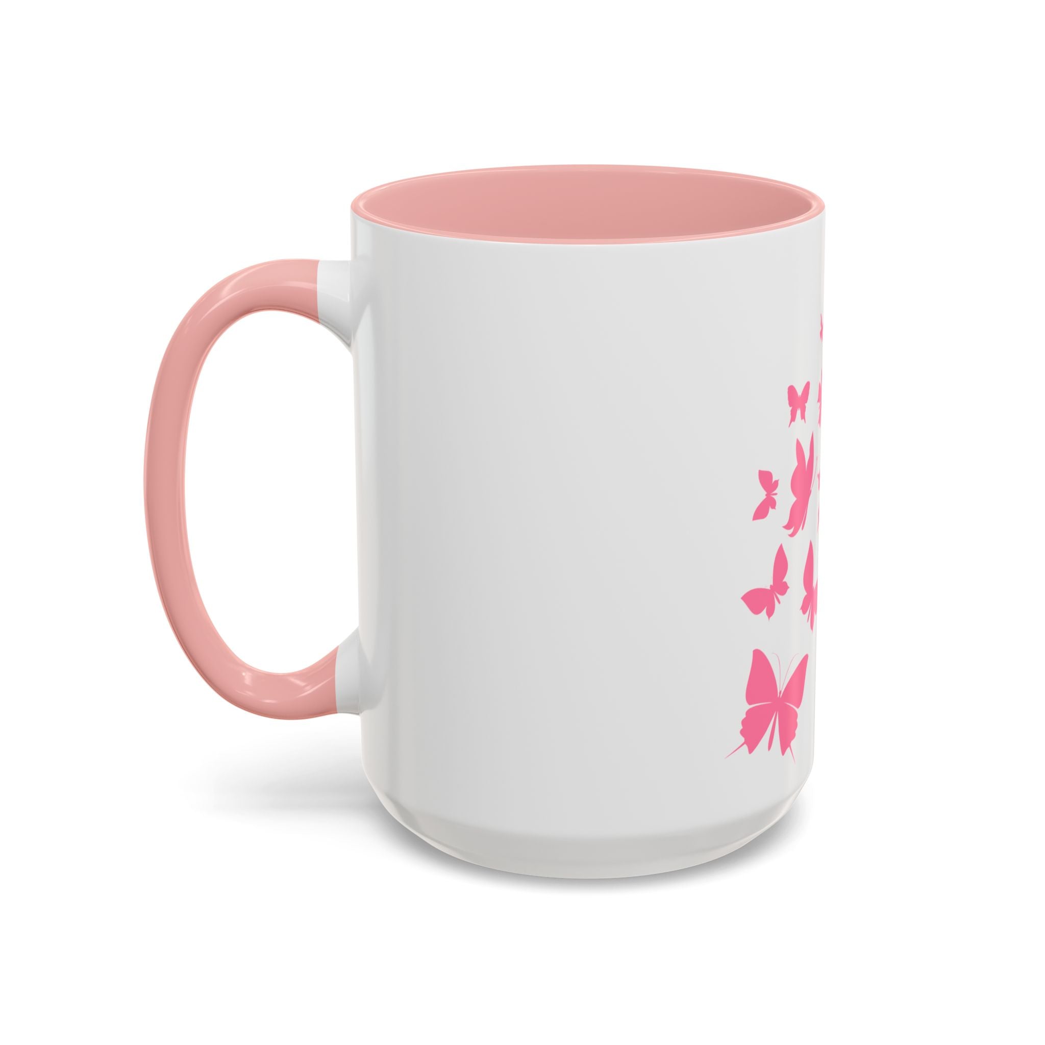 Butterfly "Change for Good" Accent Coffee Mug — Pink Butterflies 11/15oz
