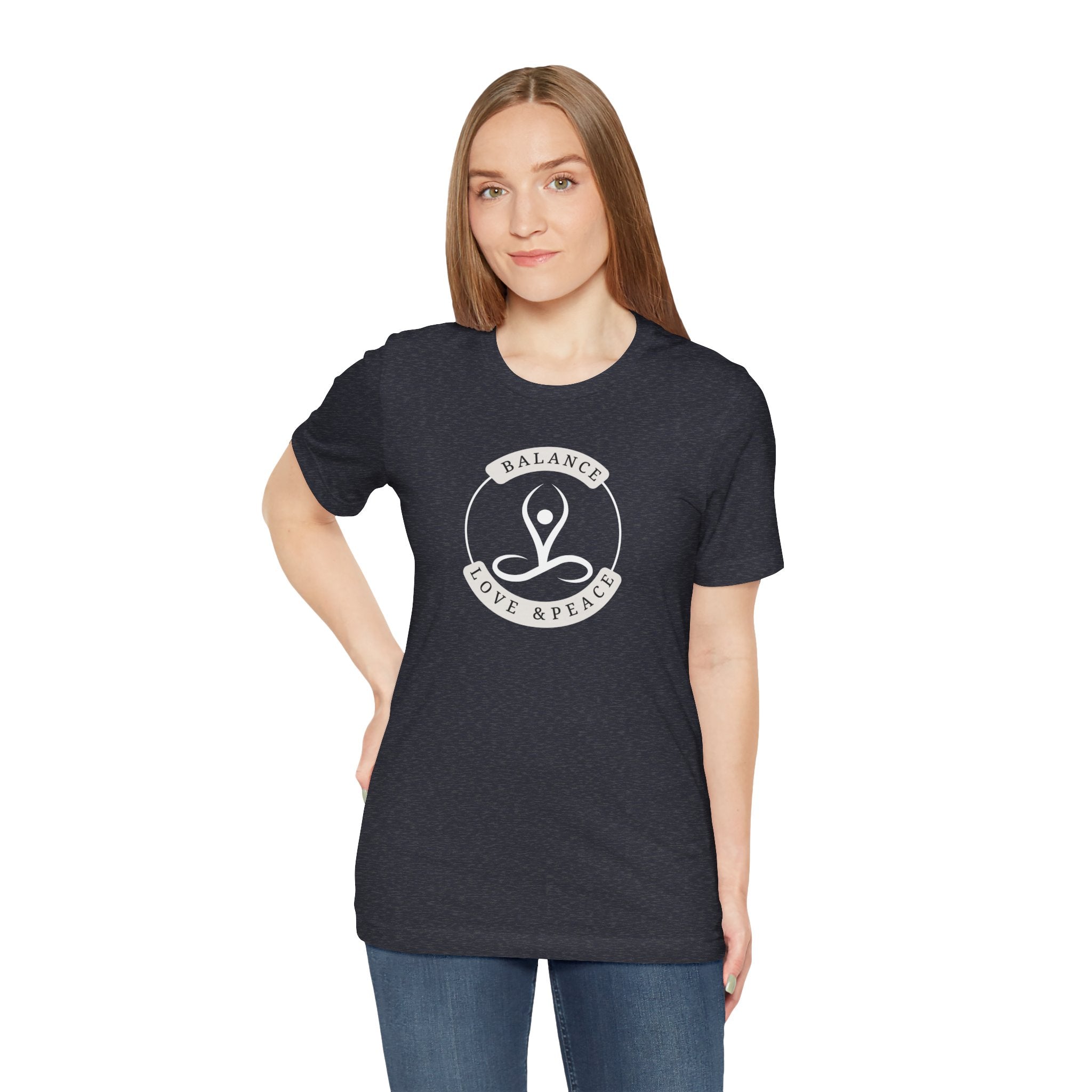 Balance Love & Peace Yoga T‑Shirt — Mindful Meditation Tee