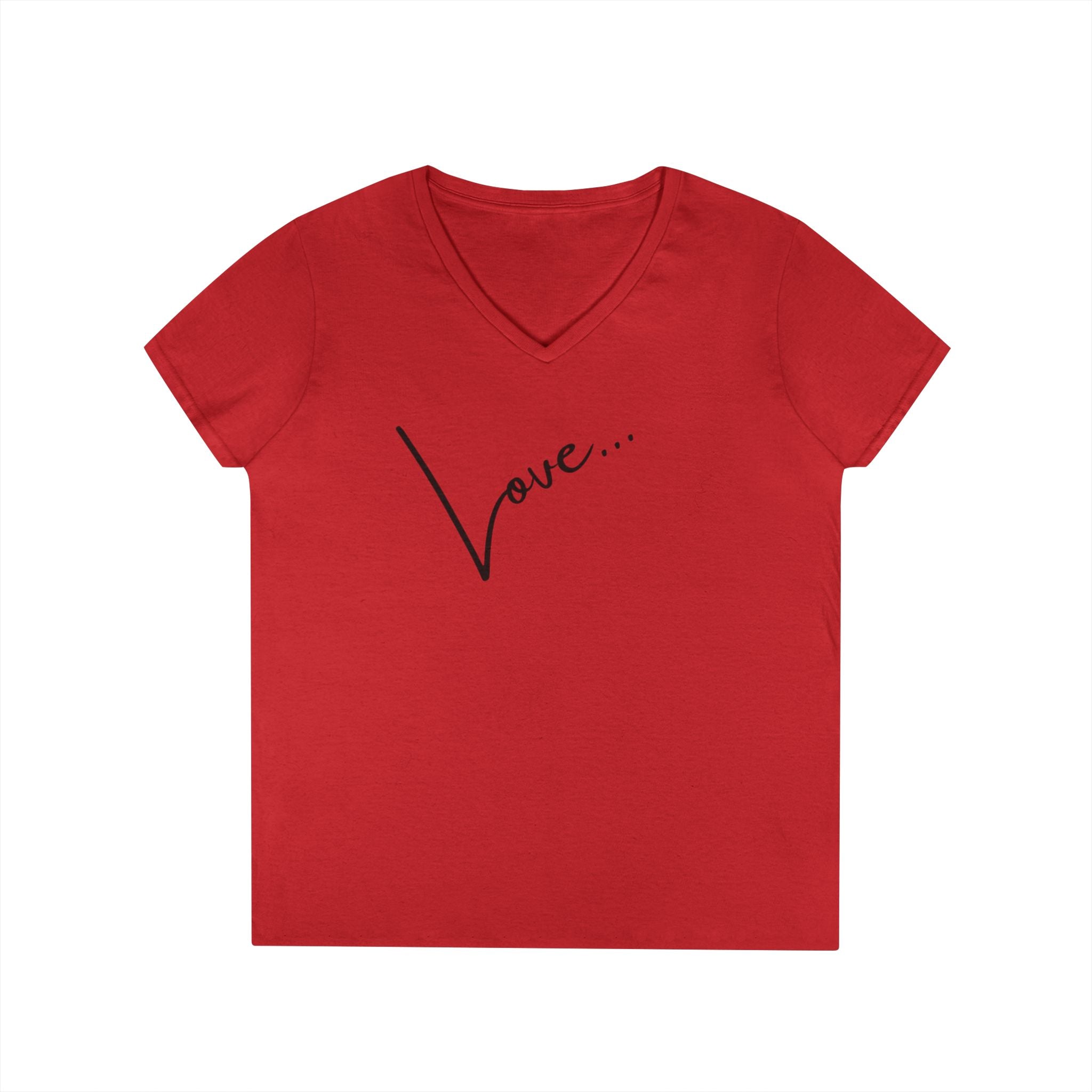 Love Script V-Neck Tee