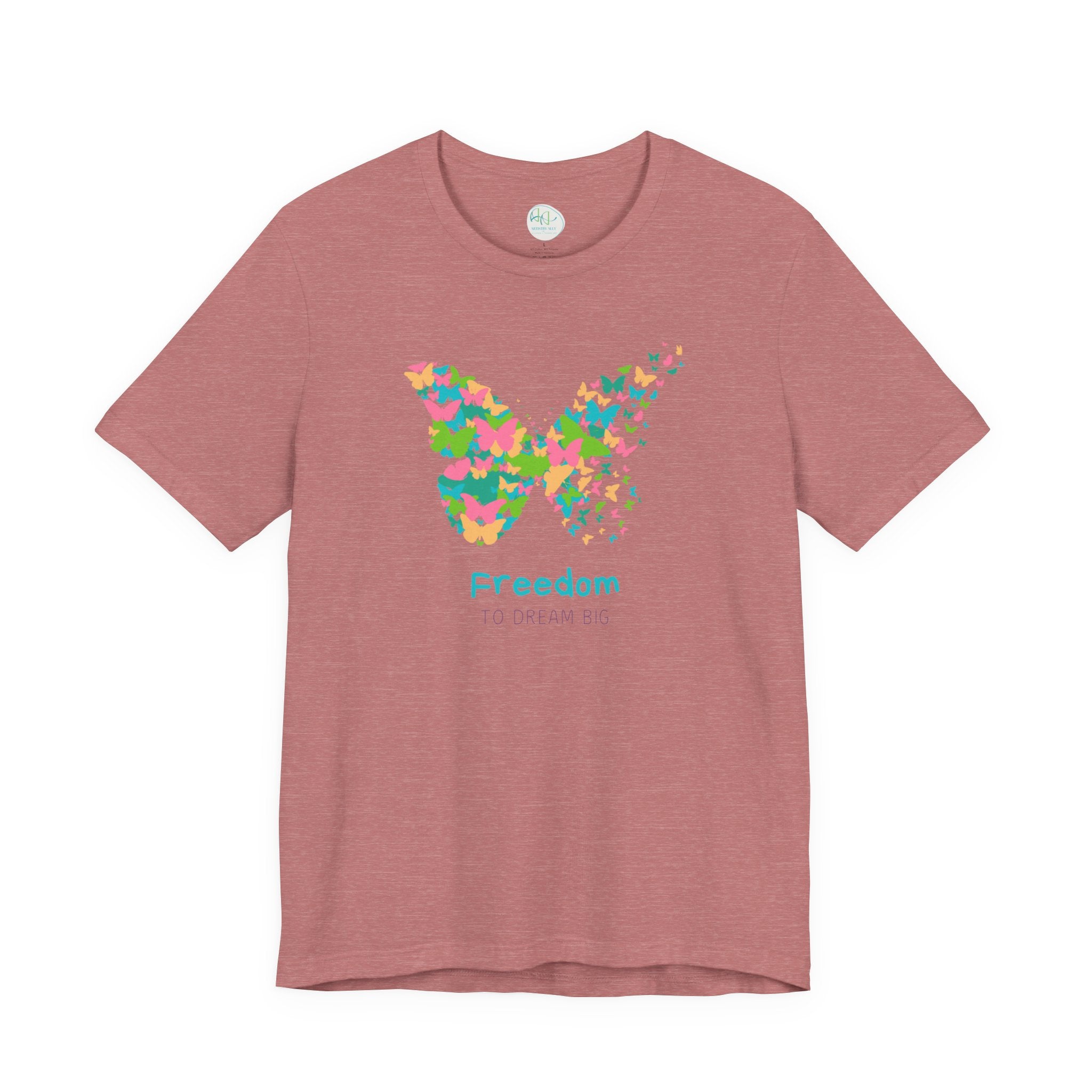 Freedom Butterfly Tee — Colorful Butterfly Graphic T-Shirt