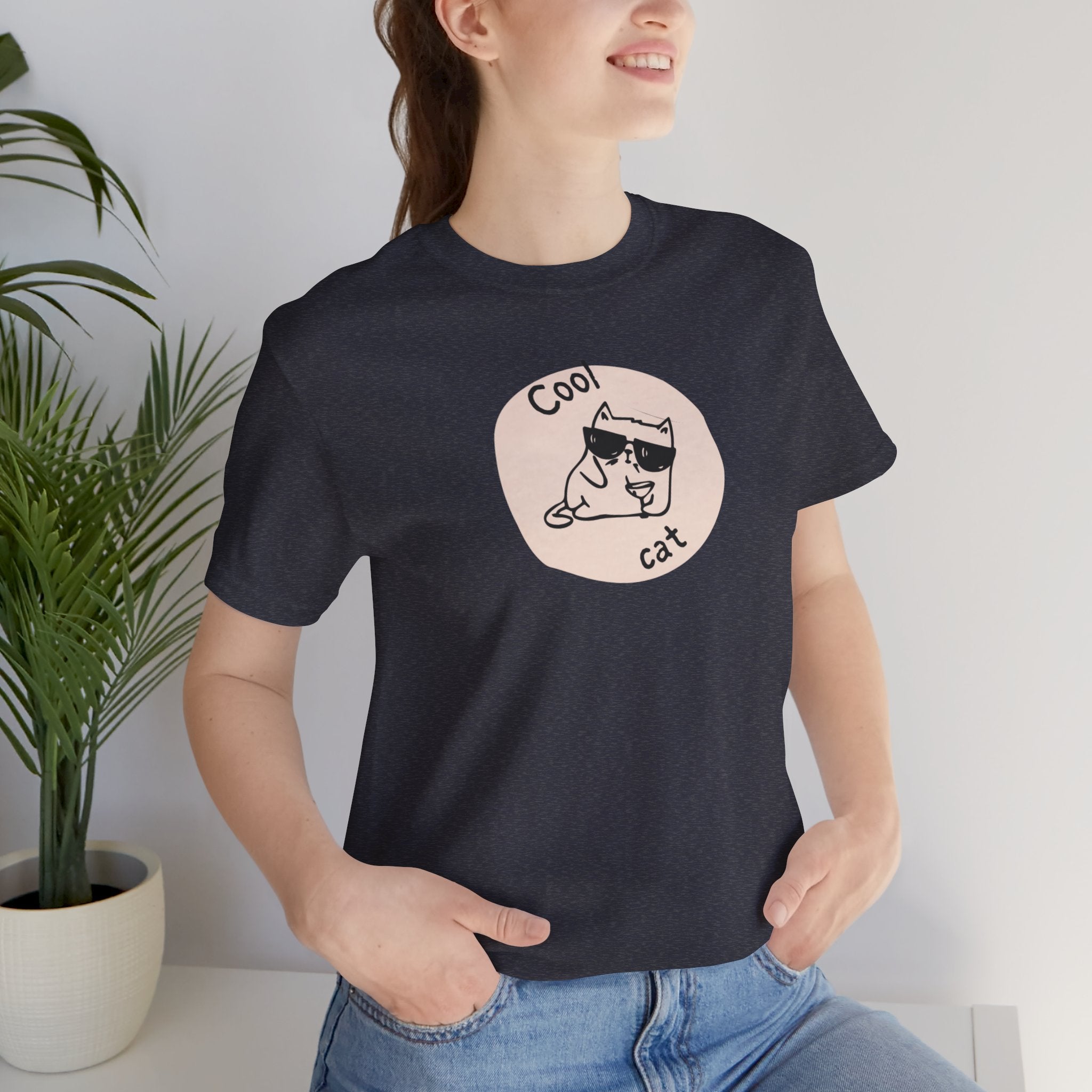 Cool Cat Tee – Retro Minimal Cat Graphic T-Shirt