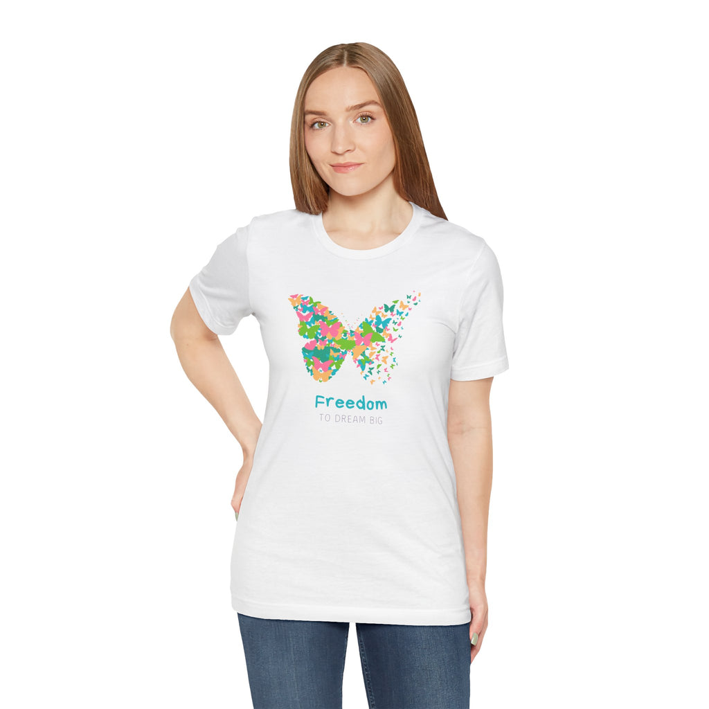 Freedom Butterfly Tee — Colorful Butterfly Graphic T-Shirt