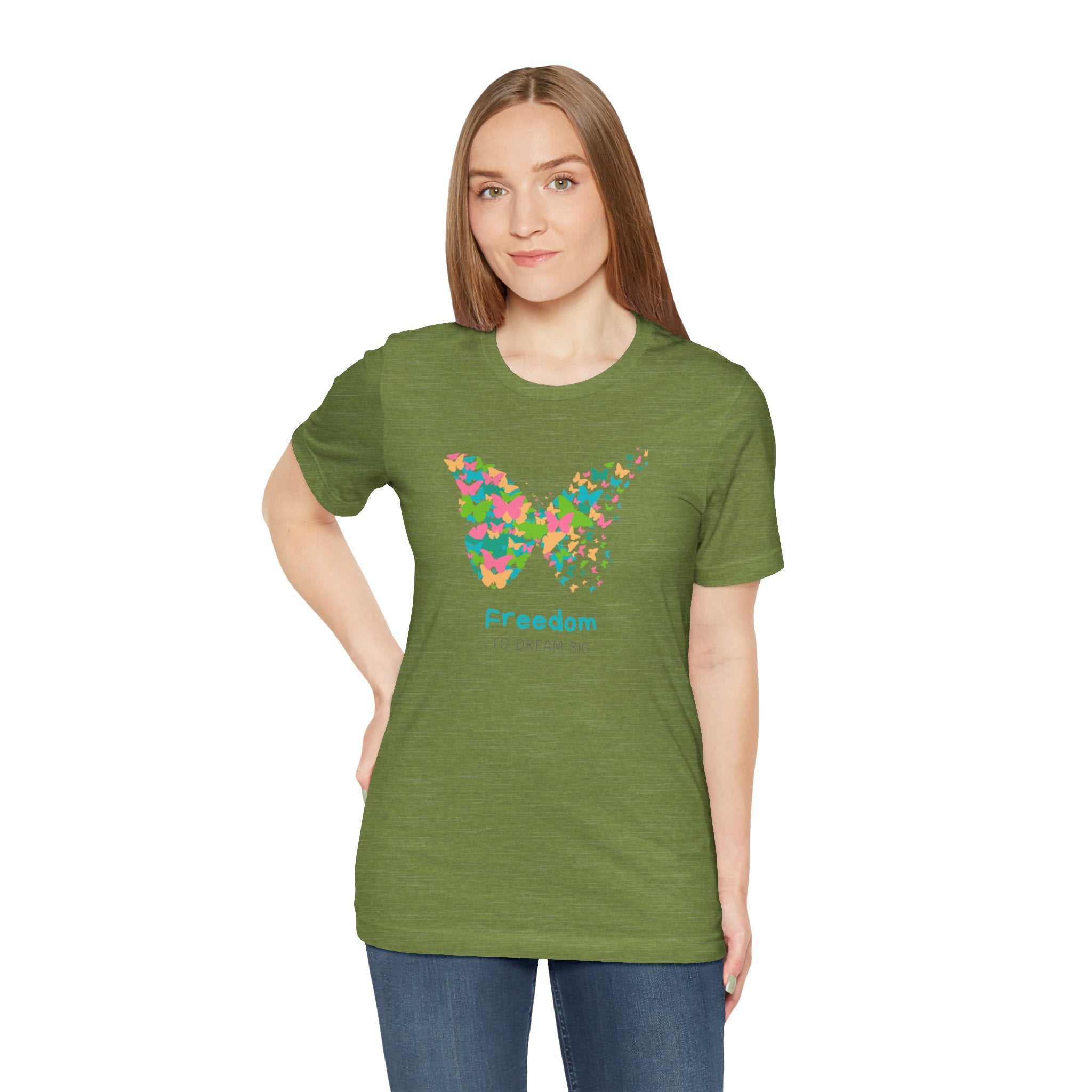 Freedom Butterfly Tee — Colorful Butterfly Graphic T-Shirt