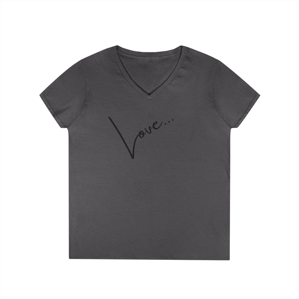 Love Script V-Neck Tee