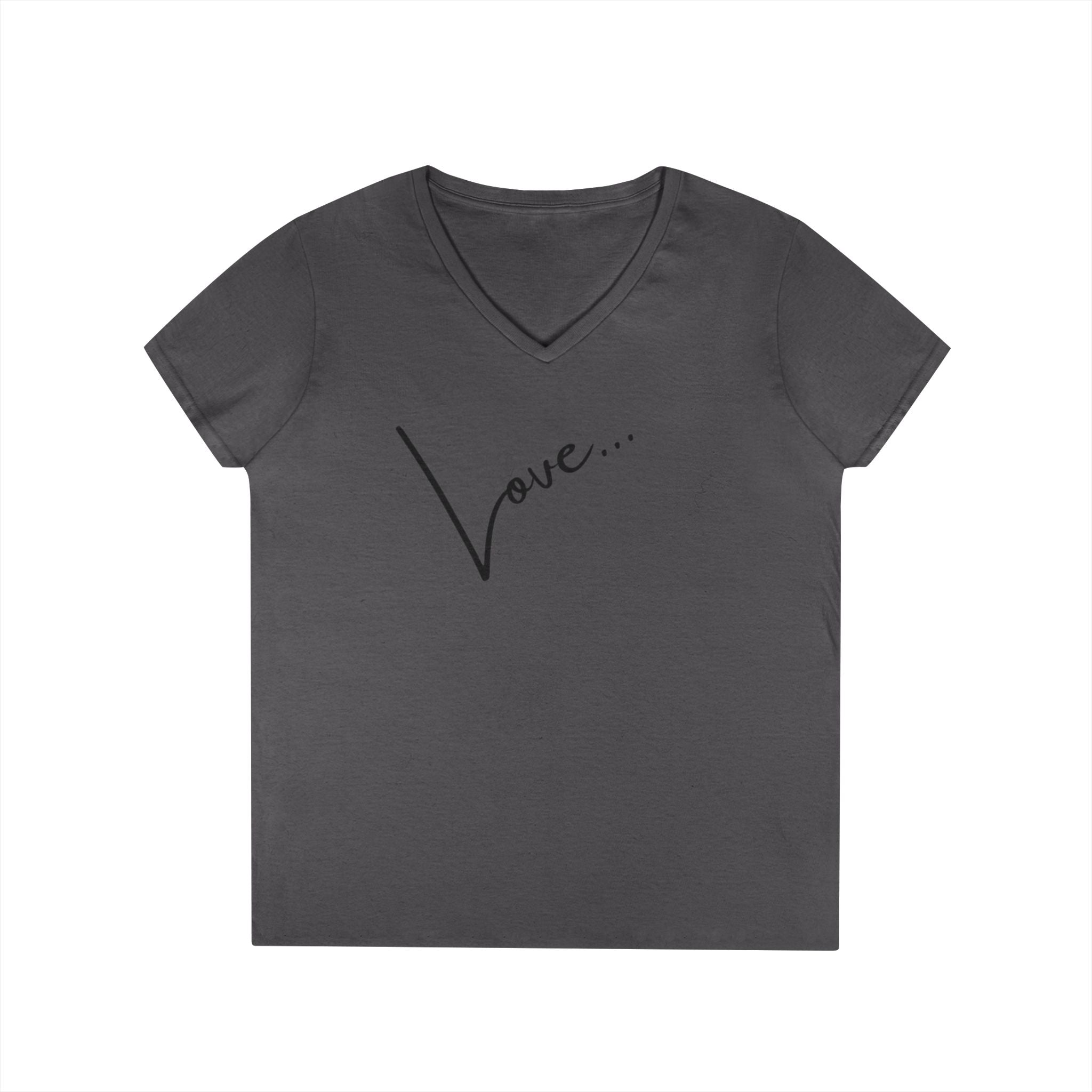 Love Script V-Neck Tee