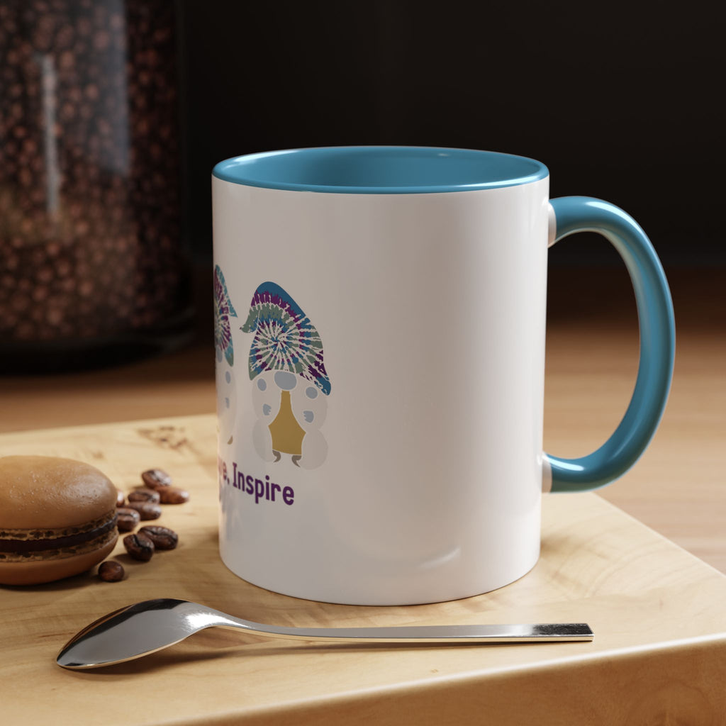 Coffee Mug - "Create, Love, Inspire" Tie-Dye Mushroom Art Accent Mug (11/15oz)