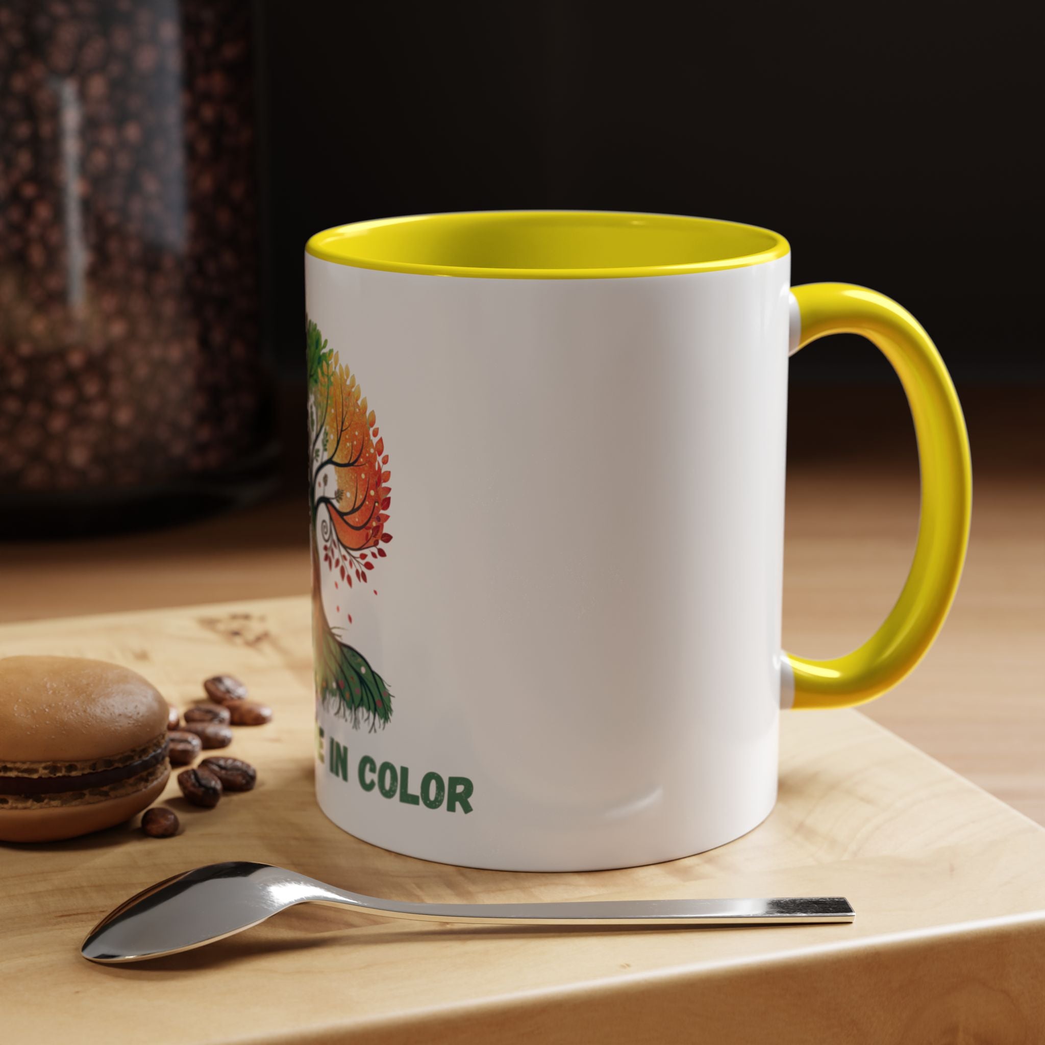 Live & Love in Color Accent Coffee Mug — Rainbow Tree Art 11/15oz